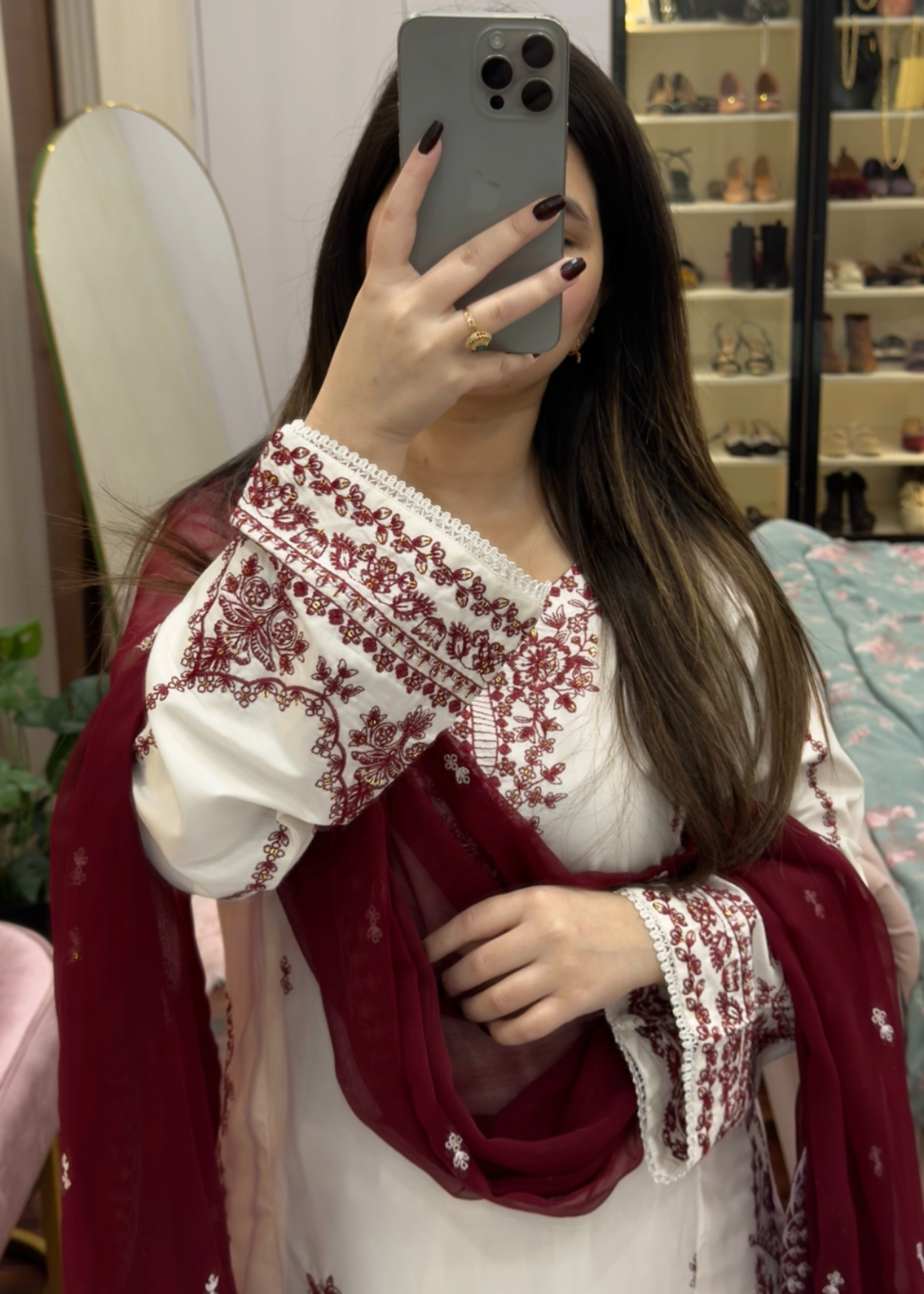 Tehzeeb Libas SNOW EMBROIDERED 3PC