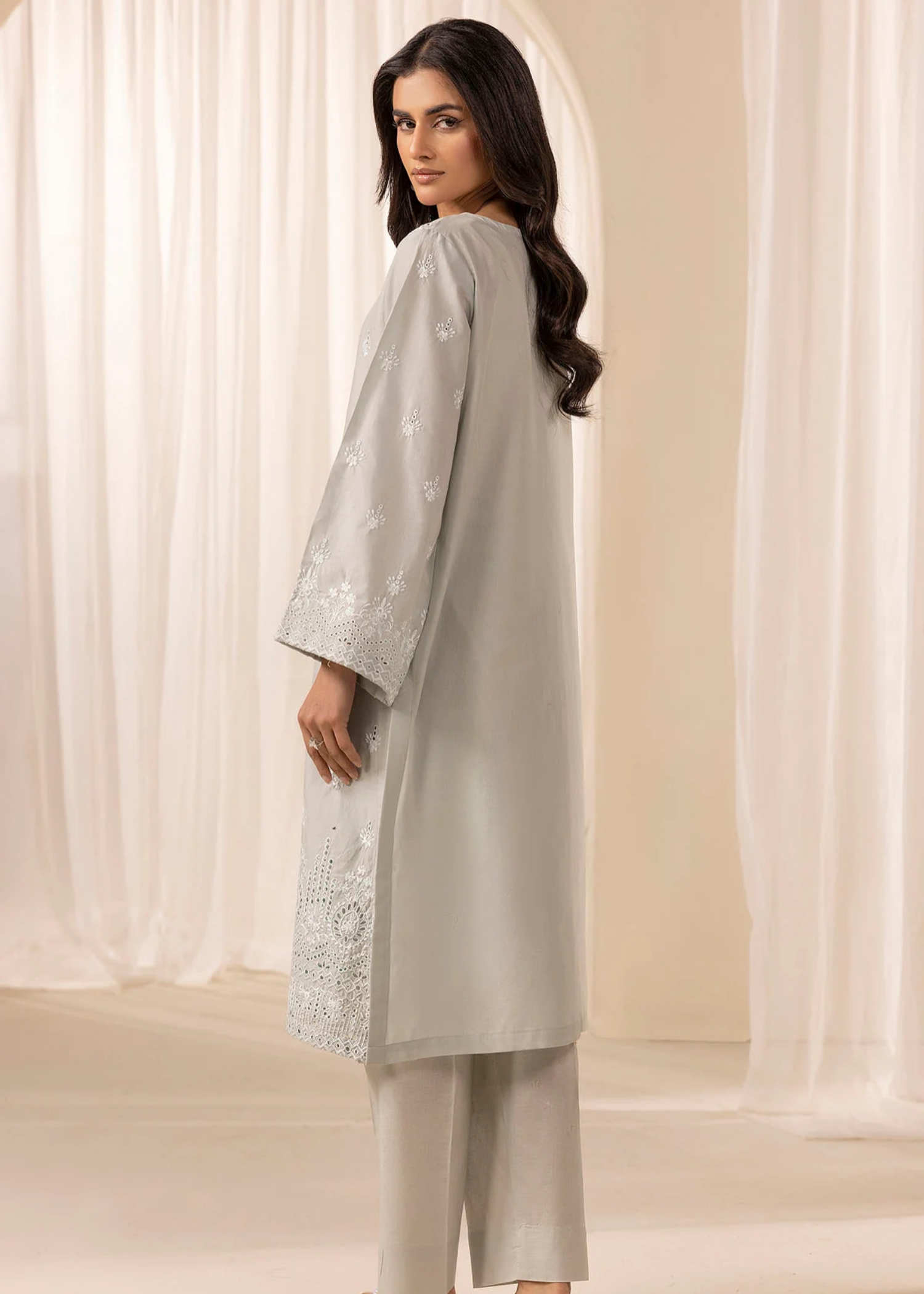 Motifz 5274-PEARL EMBROIDERED CAMBRIC STITCHED