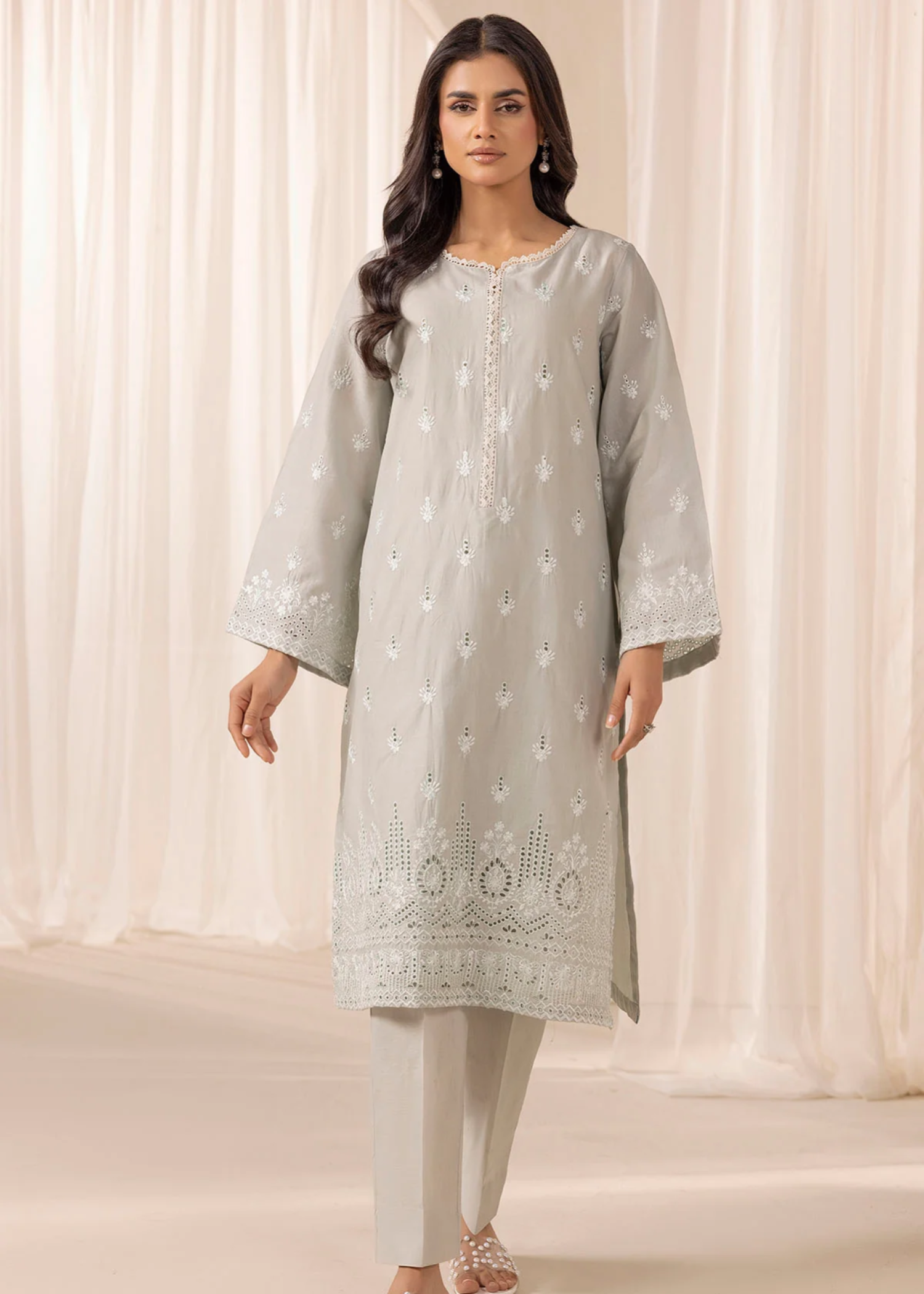 Motifz 5274-PEARL EMBROIDERED CAMBRIC STITCHED