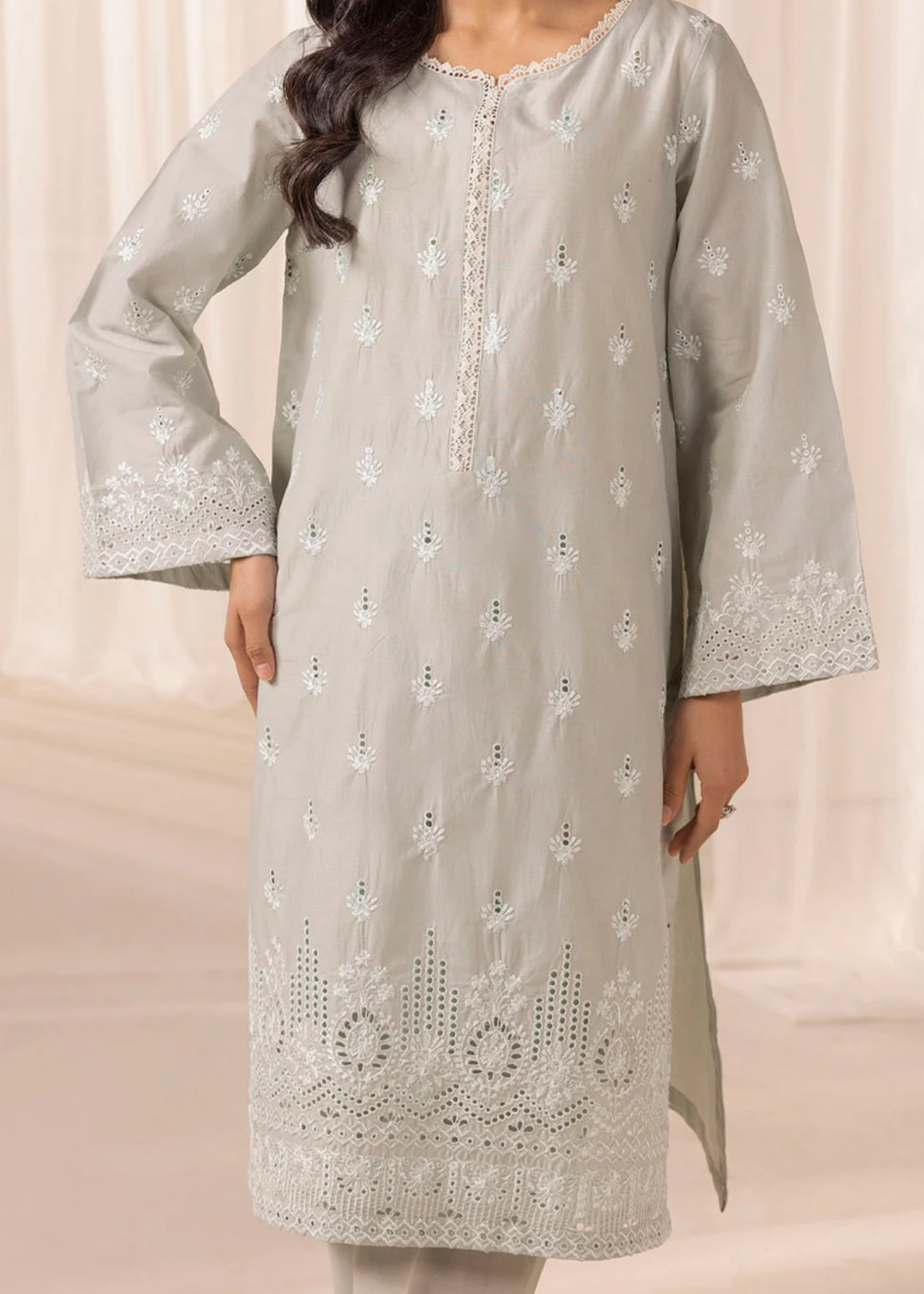 Motifz 5274-PEARL EMBROIDERED CAMBRIC STITCHED