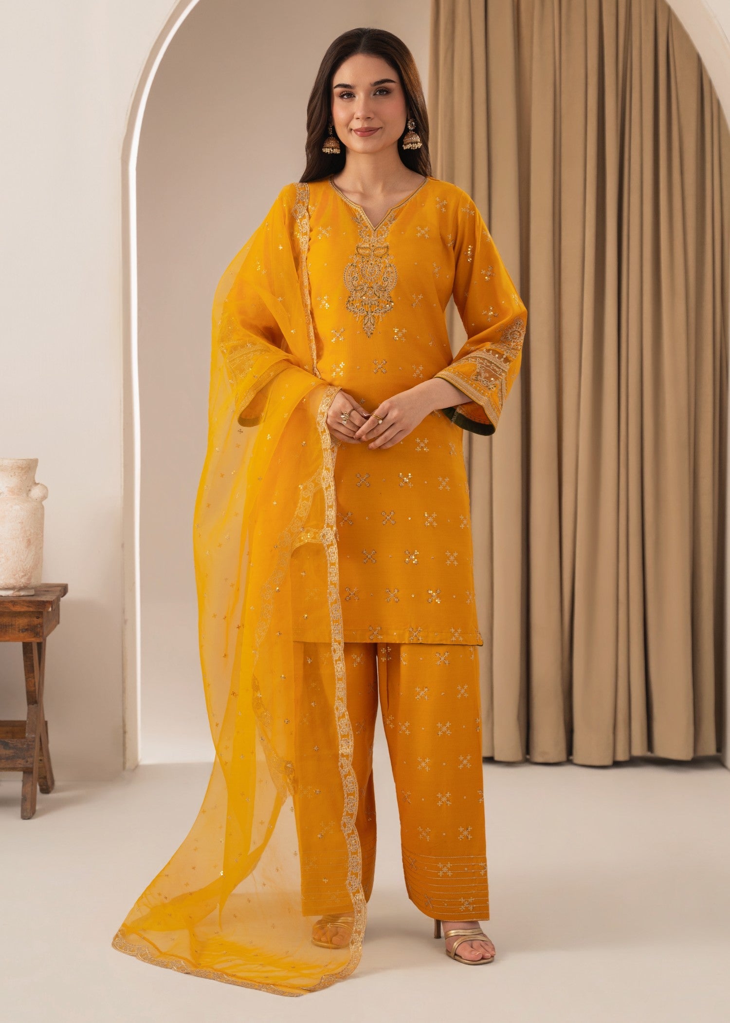 Tehzeeb Libas SONA EMBROIDERED 3PC