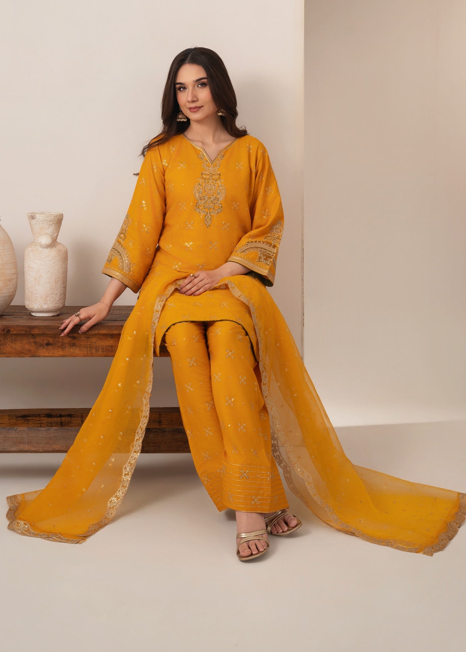 Tehzeeb Libas SONA EMBROIDERED 3PC