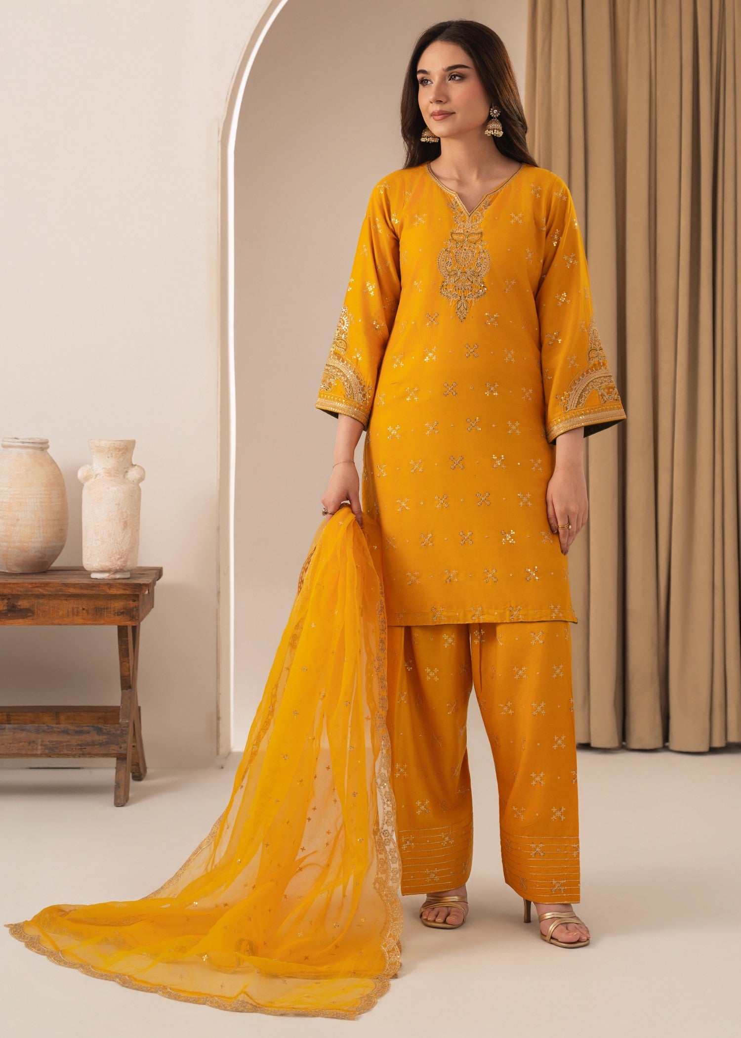 Tehzeeb Libas SONA EMBROIDERED 3PC