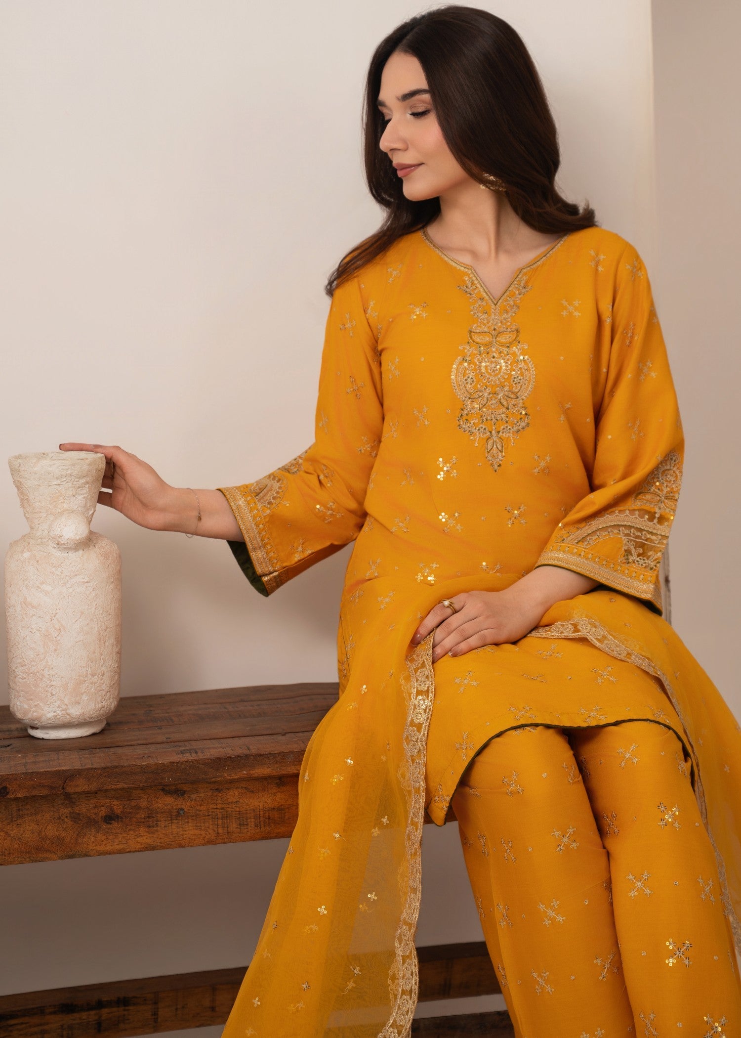 Tehzeeb Libas SONA EMBROIDERED 3PC