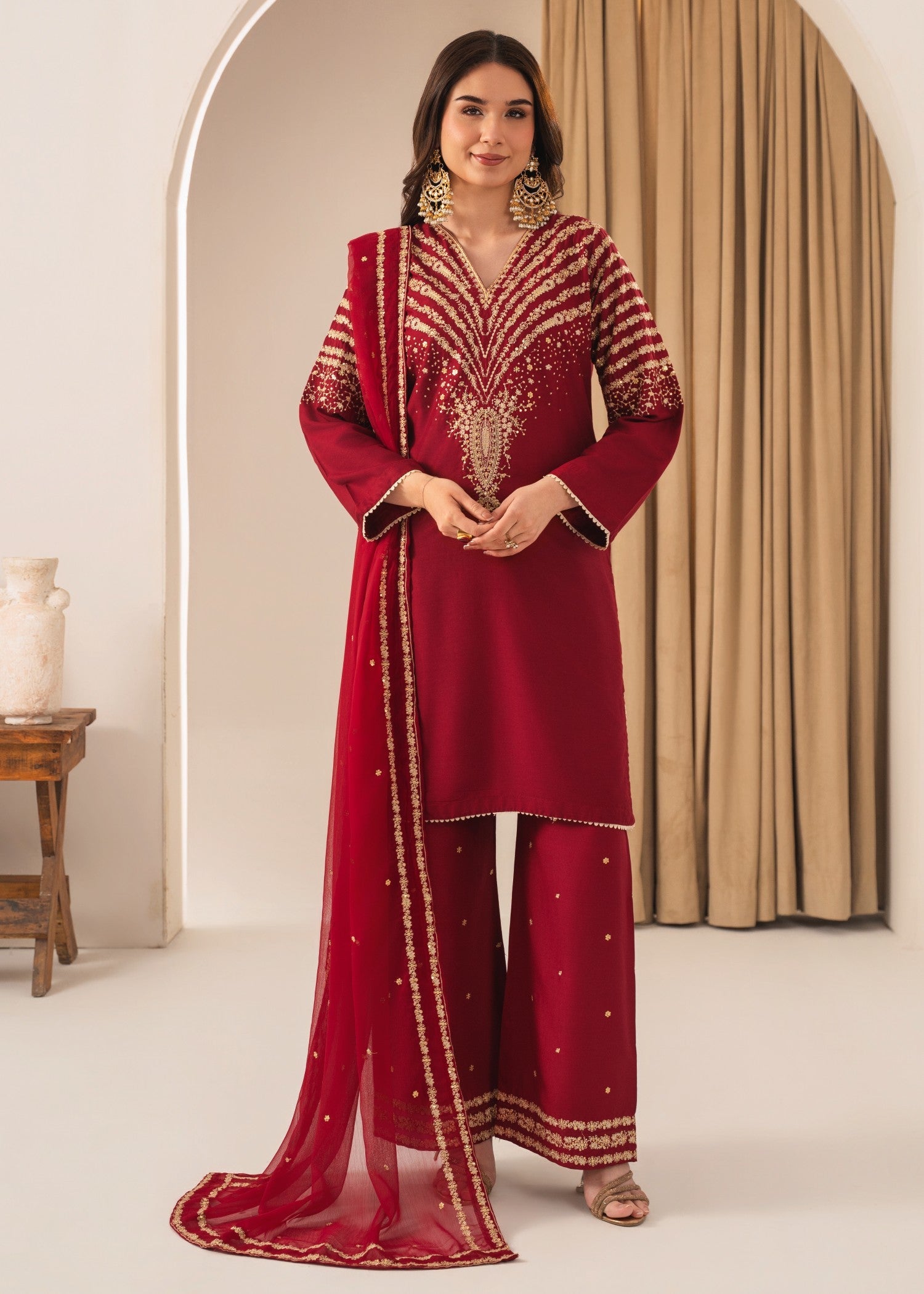 Tehzeeb Libas PEACOCK M EMBROIDERED 3PC
