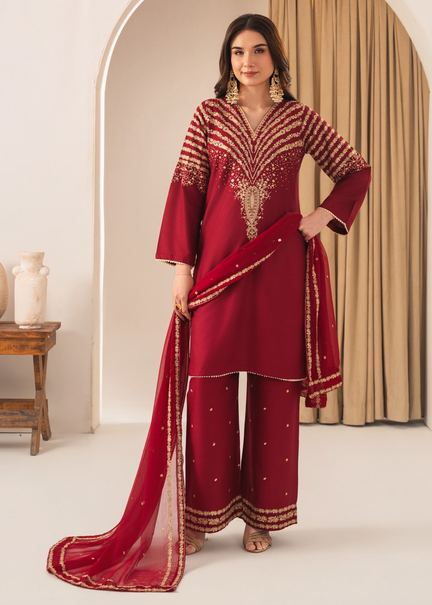 Tehzeeb Libas PEACOCK M EMBROIDERED 3PC
