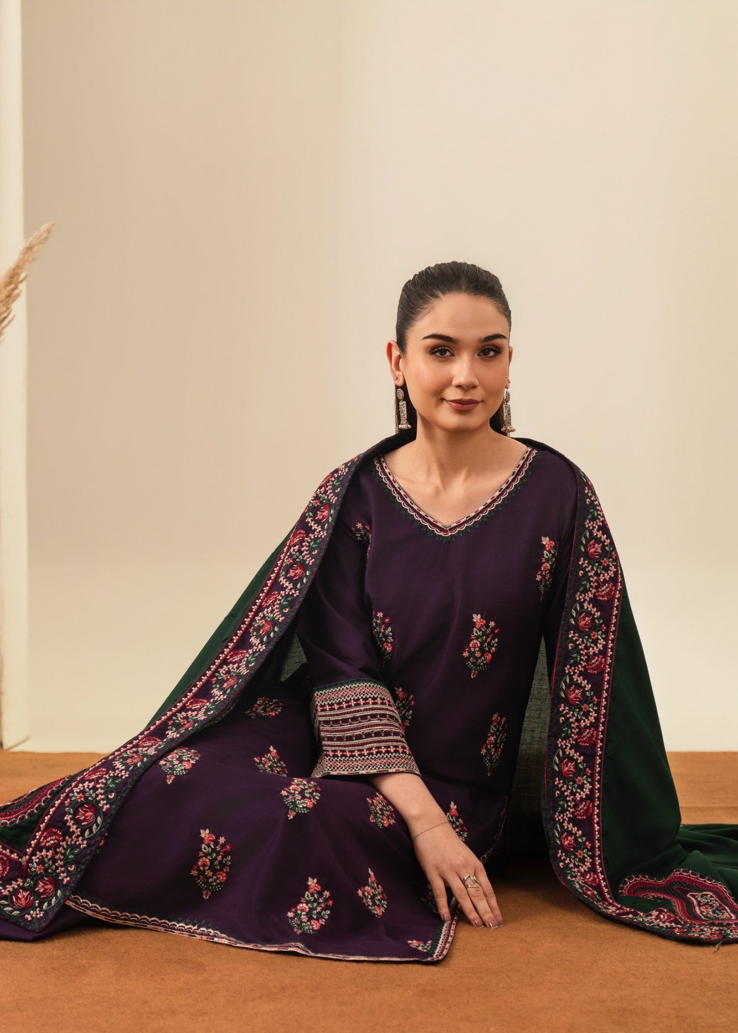 Tehzeeb Libas ROOHI EMBROIDERED 3PC
