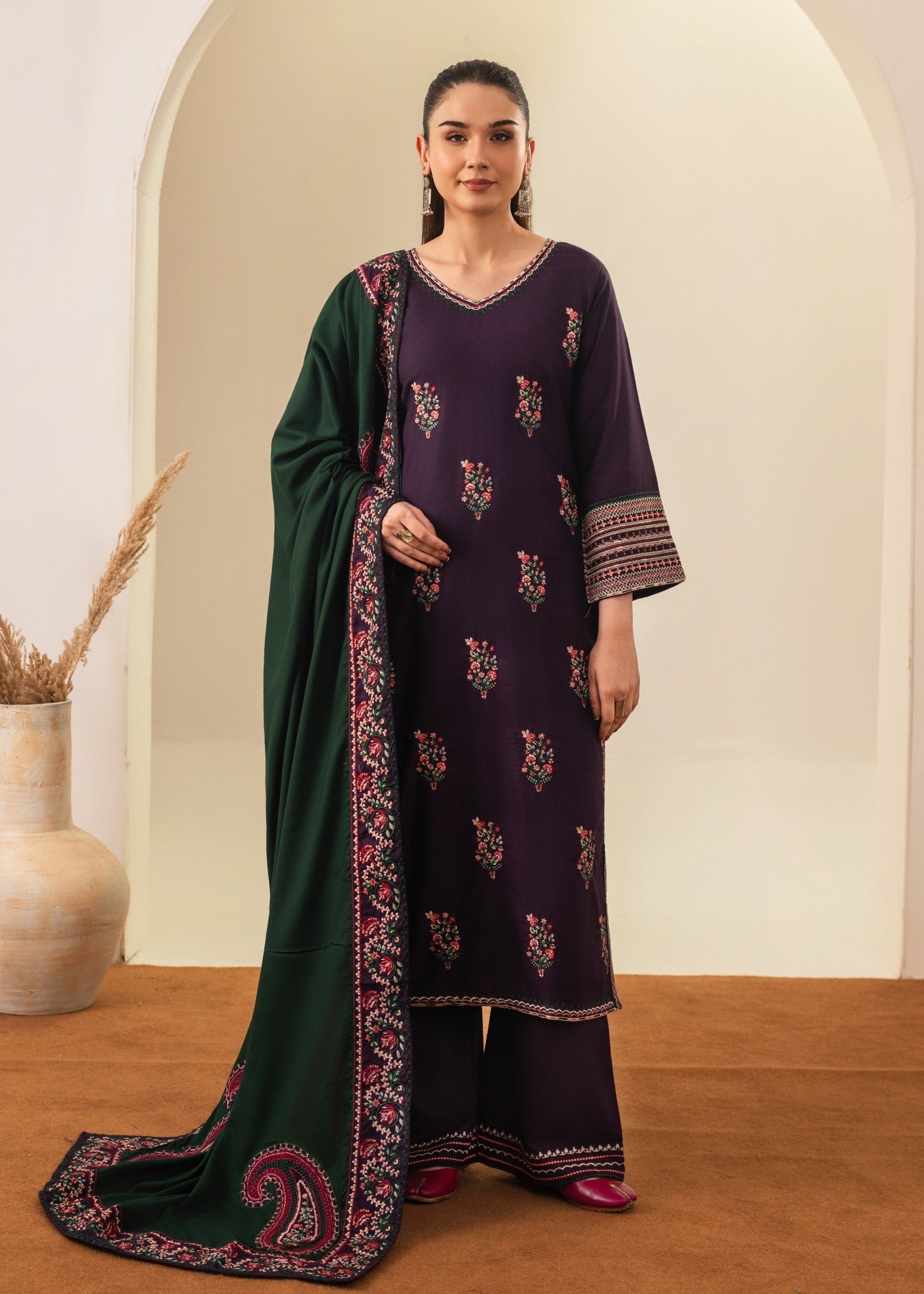 Tehzeeb Libas ROOHI EMBROIDERED 3PC