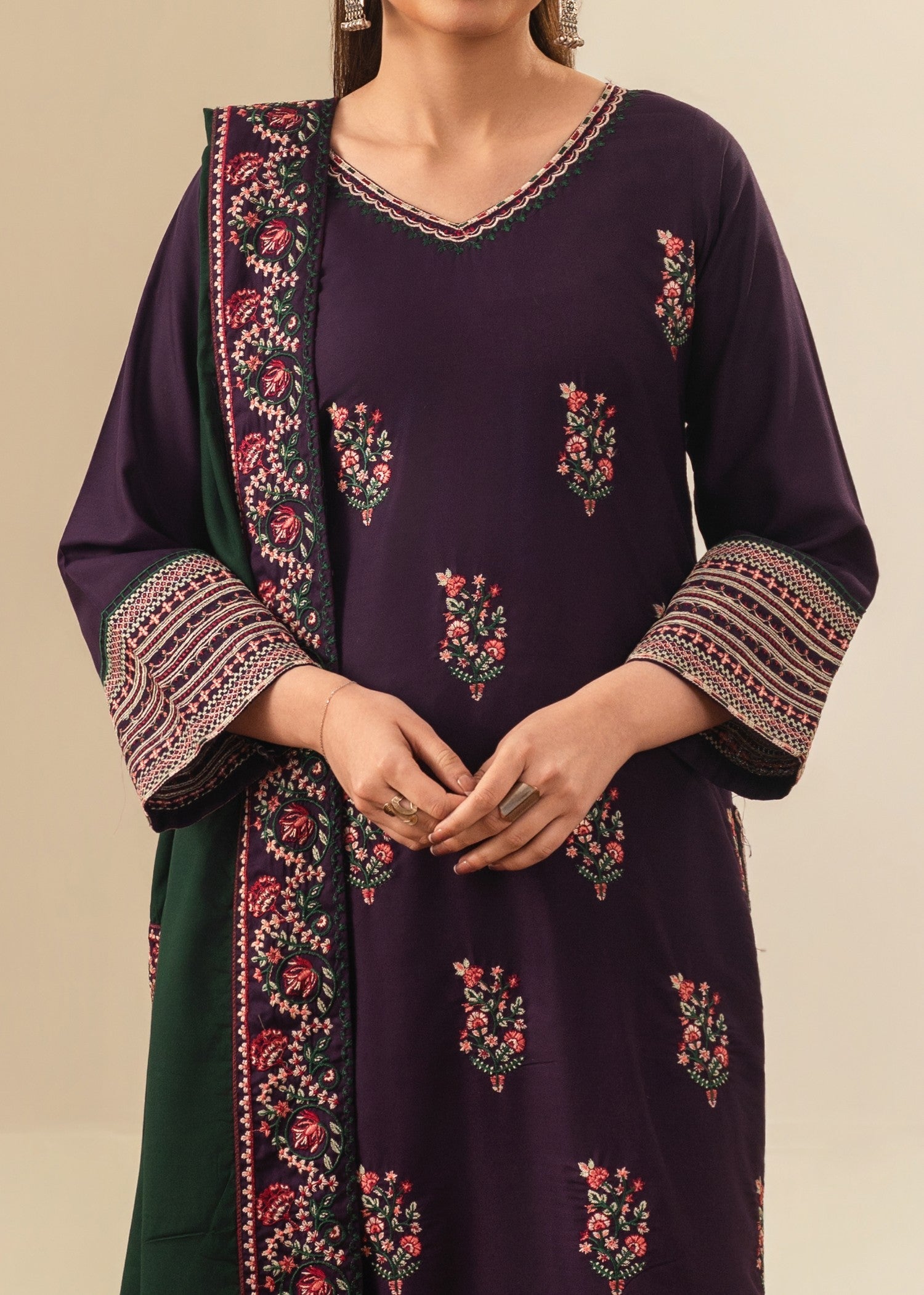 Tehzeeb Libas ROOHI EMBROIDERED 3PC