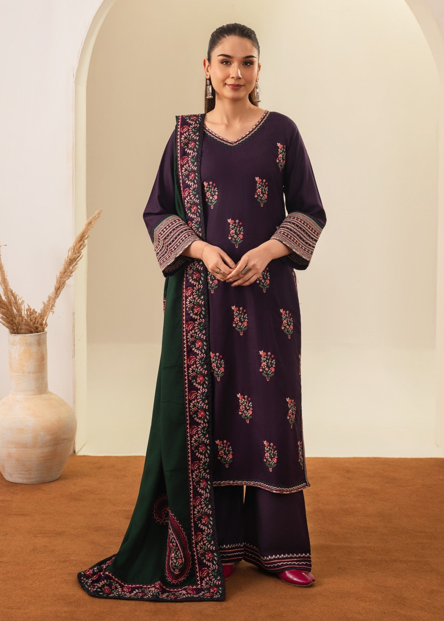 Tehzeeb Libas ROOHI EMBROIDERED 3PC