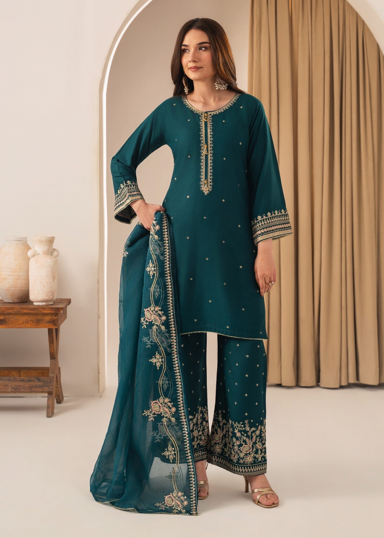 Tehzeeb Libas SAFIRA EMBROIDERED 3PC