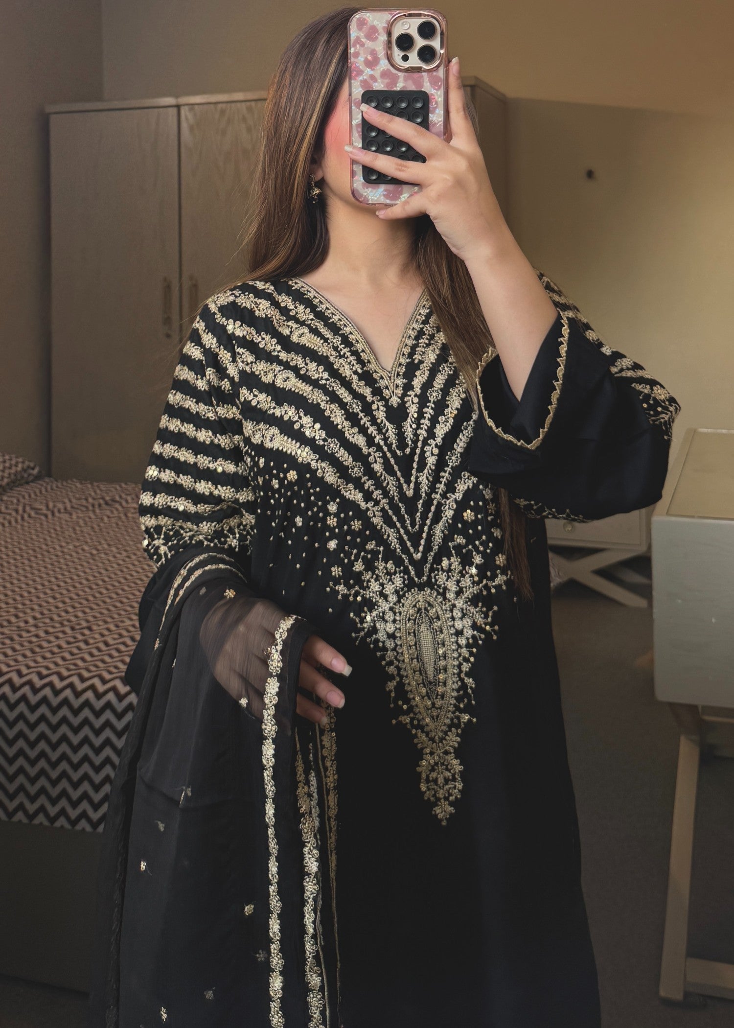 Tehzeeb Libas BLACK PEACOACK