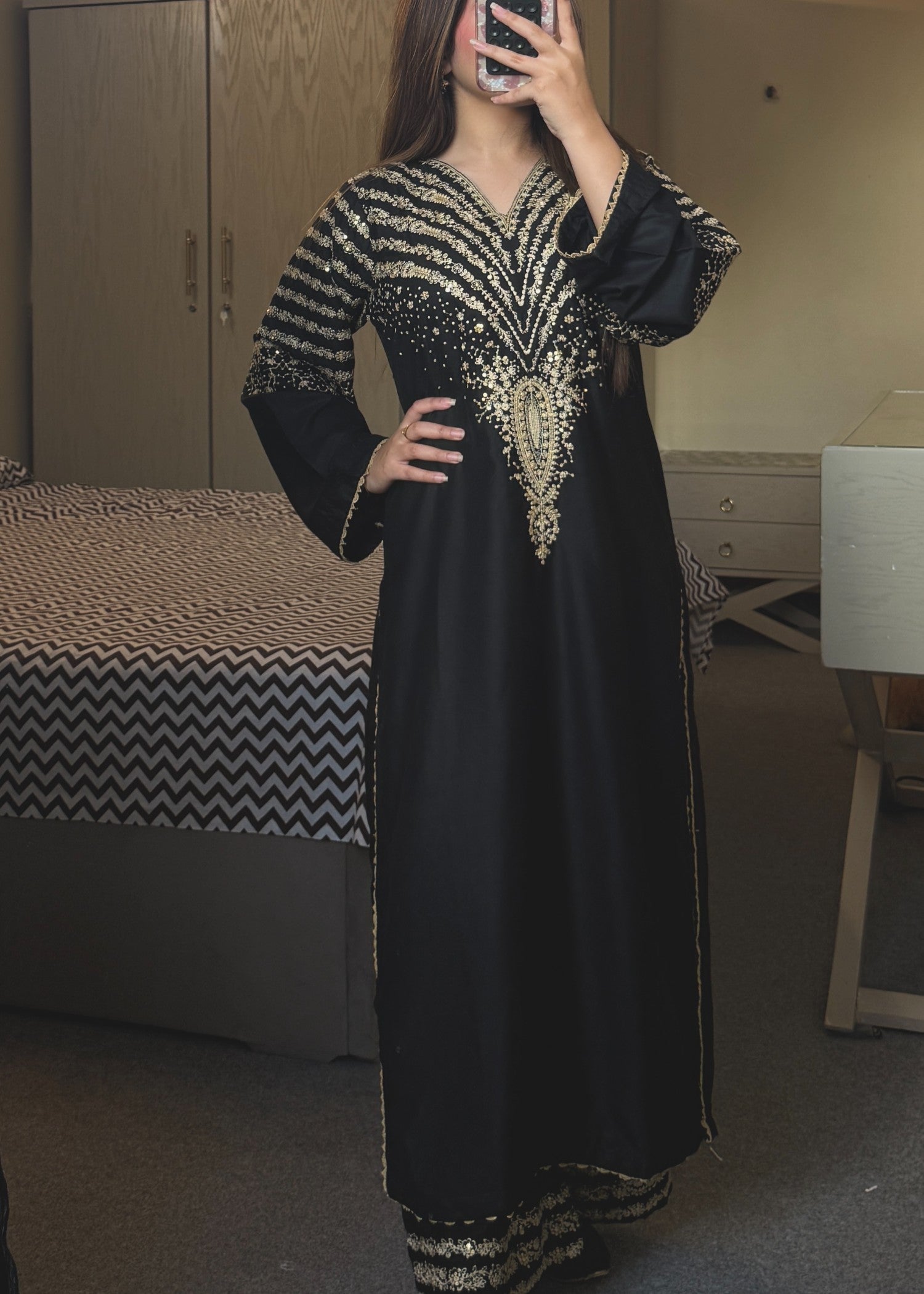 Tehzeeb Libas BLACK PEACOACK