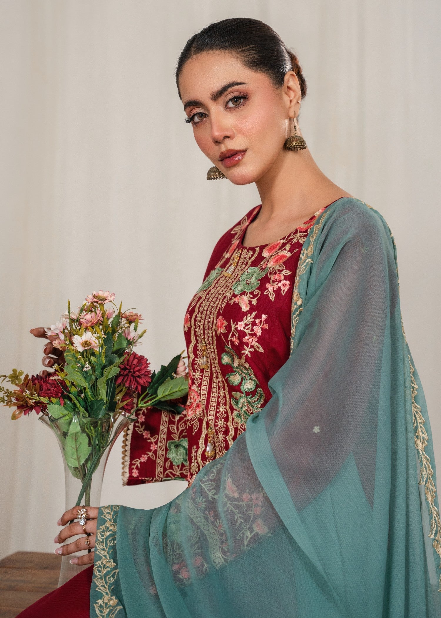 Tehzeeb Libas AROHA EMBROIDERED 3PC