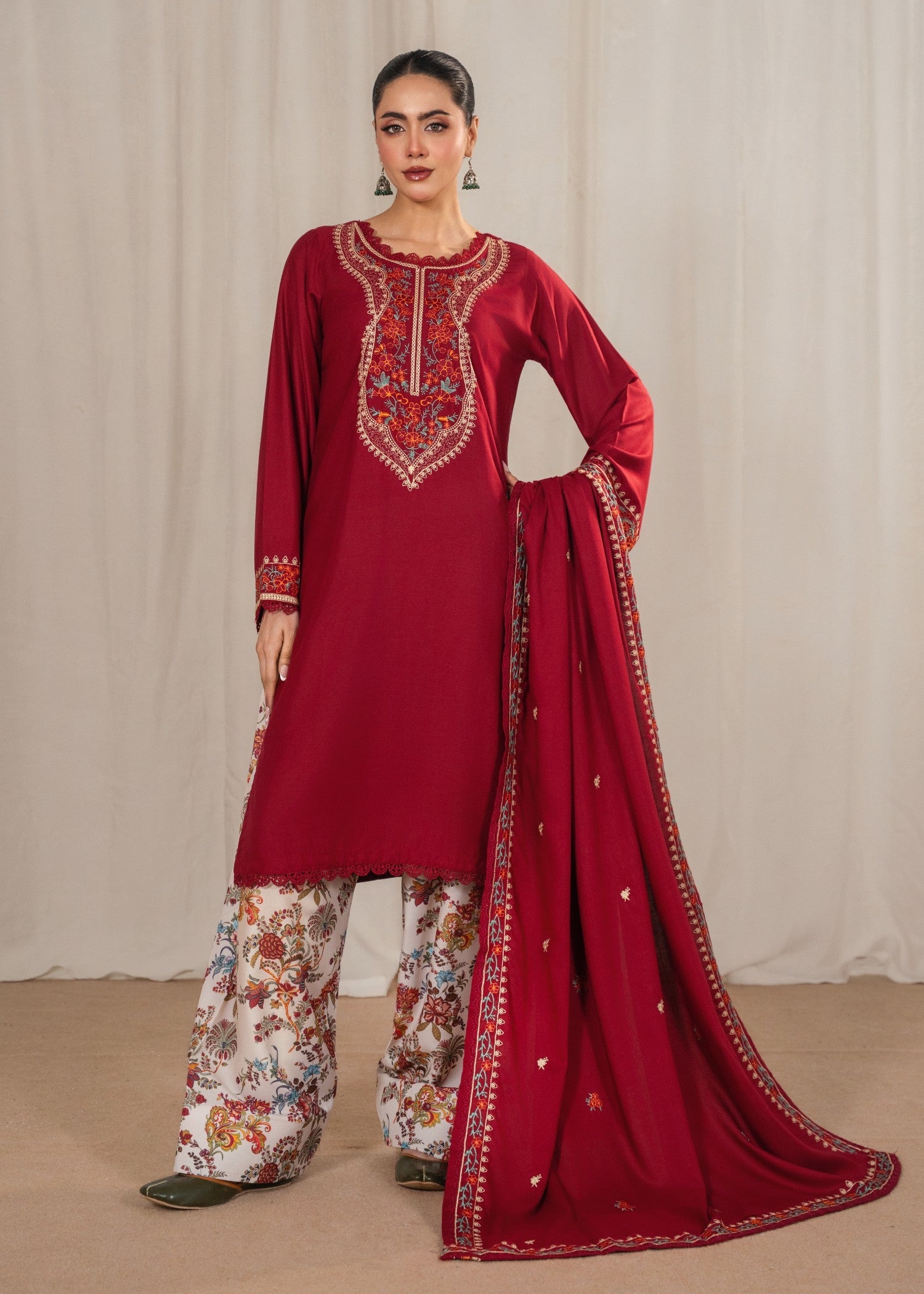 Tehzeeb Libas KESAR EMBROIDERED 3PC