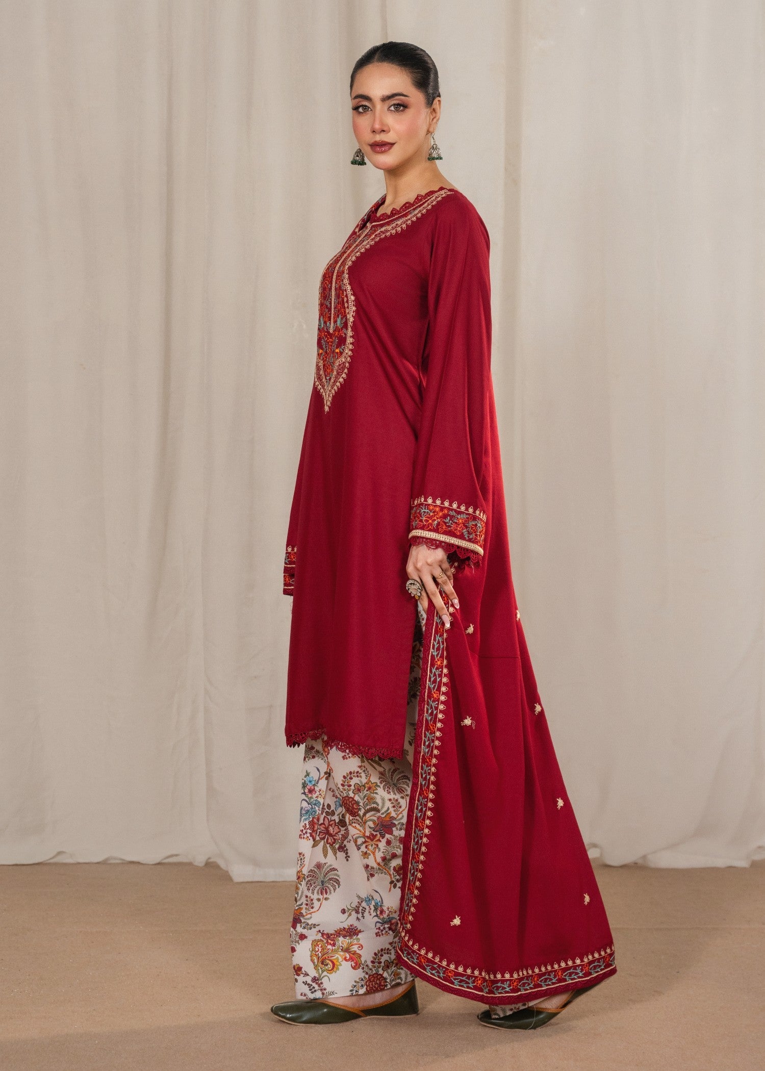Tehzeeb Libas KESAR EMBROIDERED 3PC