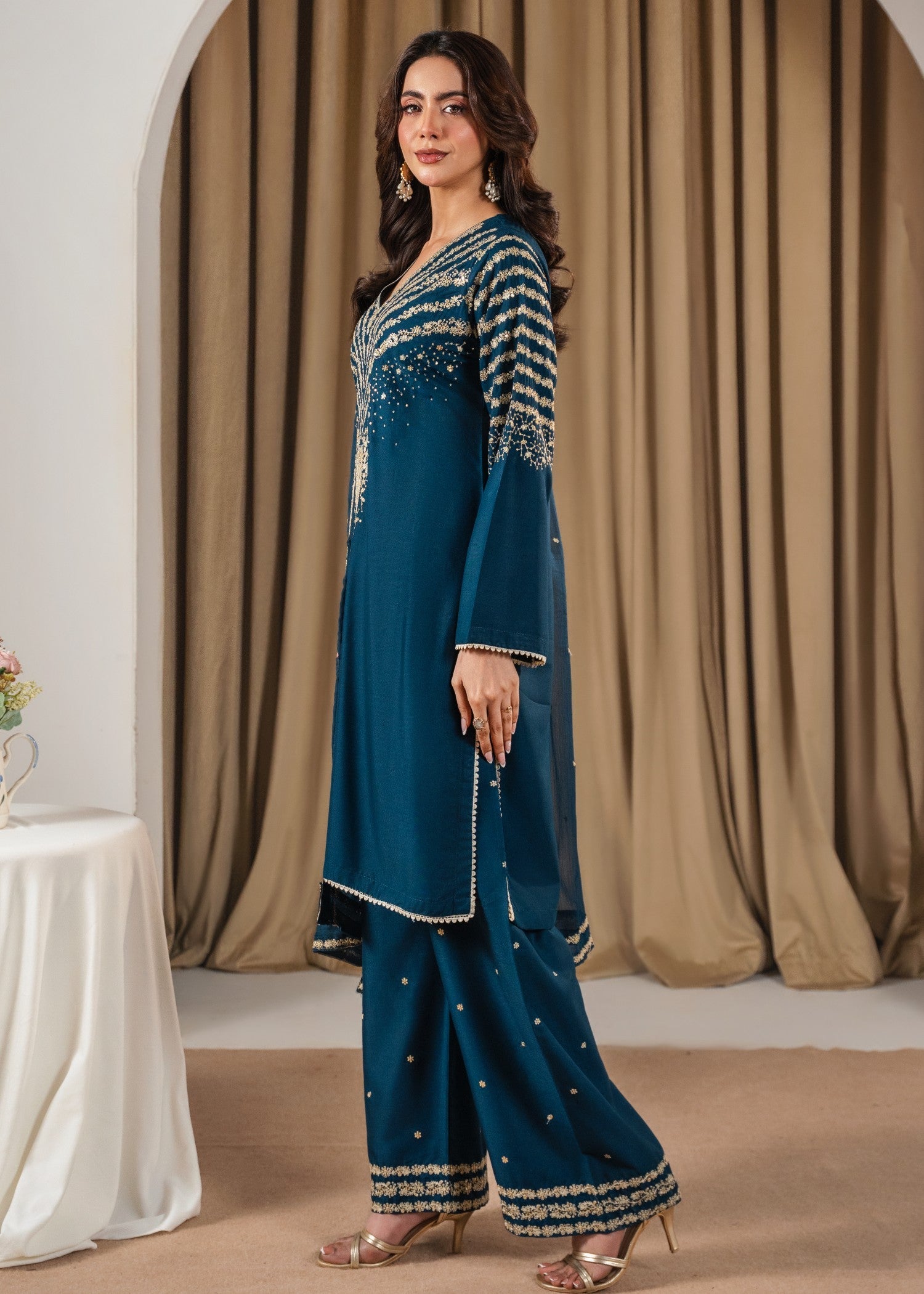 Tehzeeb Libas PEACOCK Z EMBROIDERED 3PC