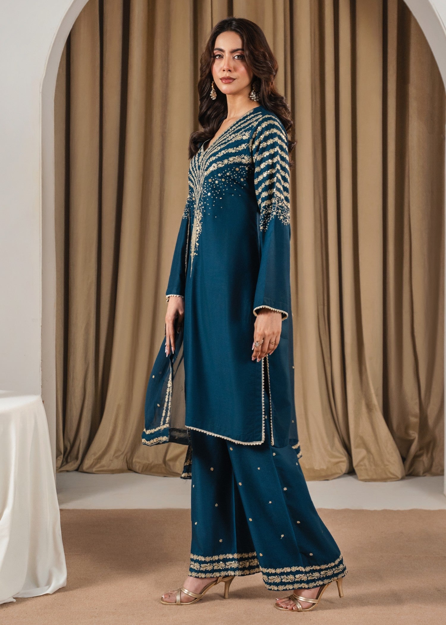 Tehzeeb Libas PEACOCK Z EMBROIDERED 3PC