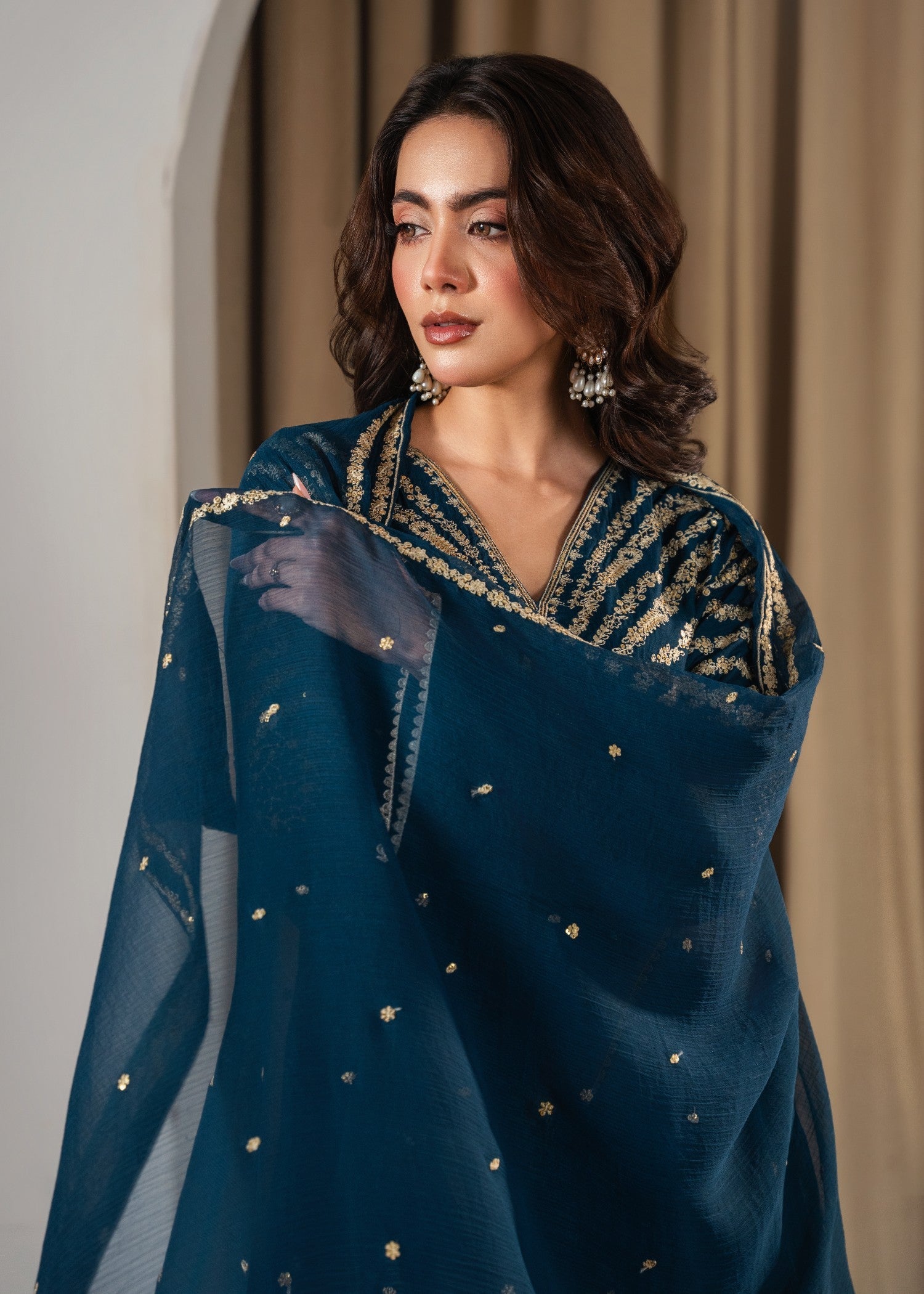 Tehzeeb Libas PEACOCK Z EMBROIDERED 3PC