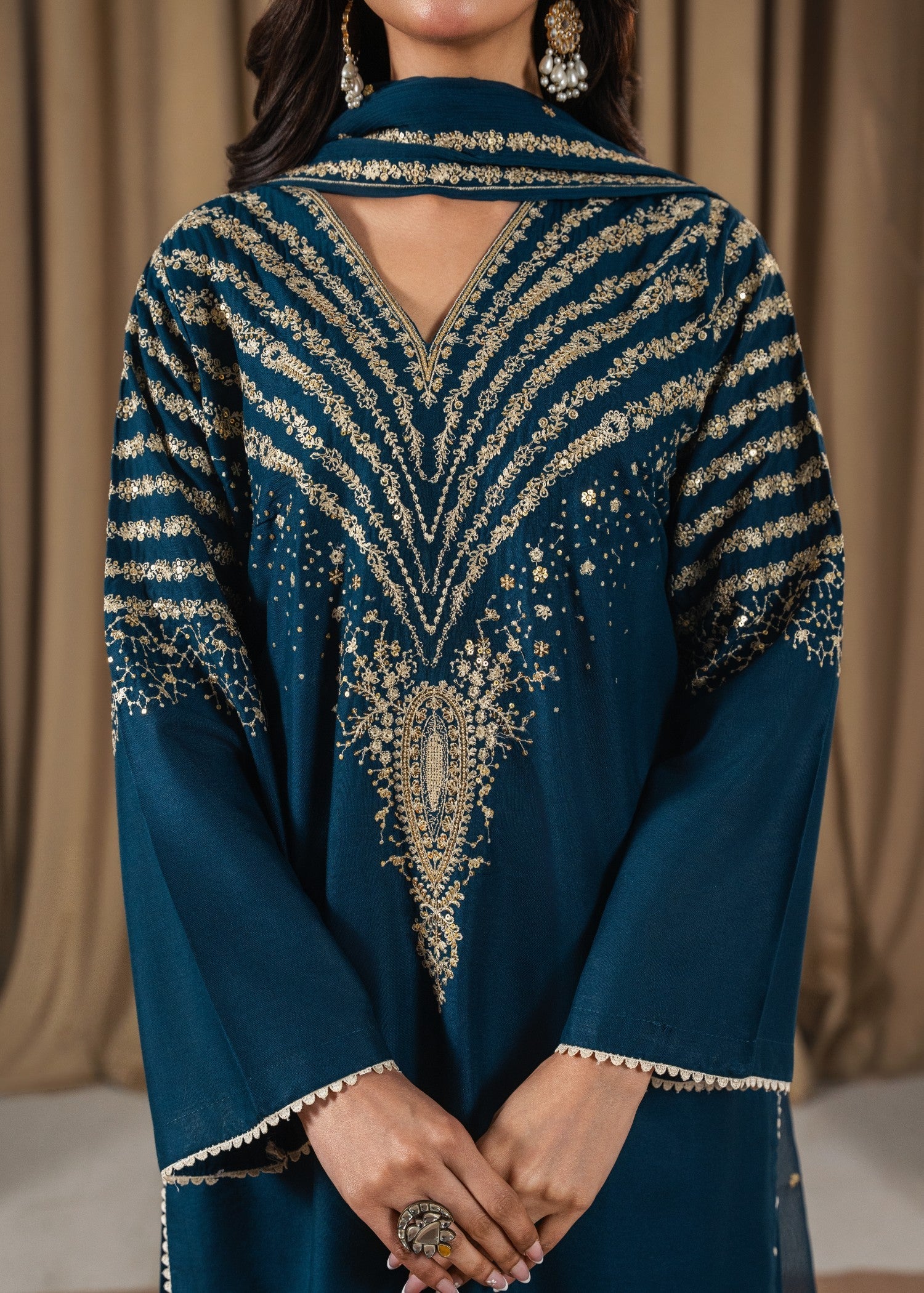 Tehzeeb Libas PEACOCK Z EMBROIDERED 3PC