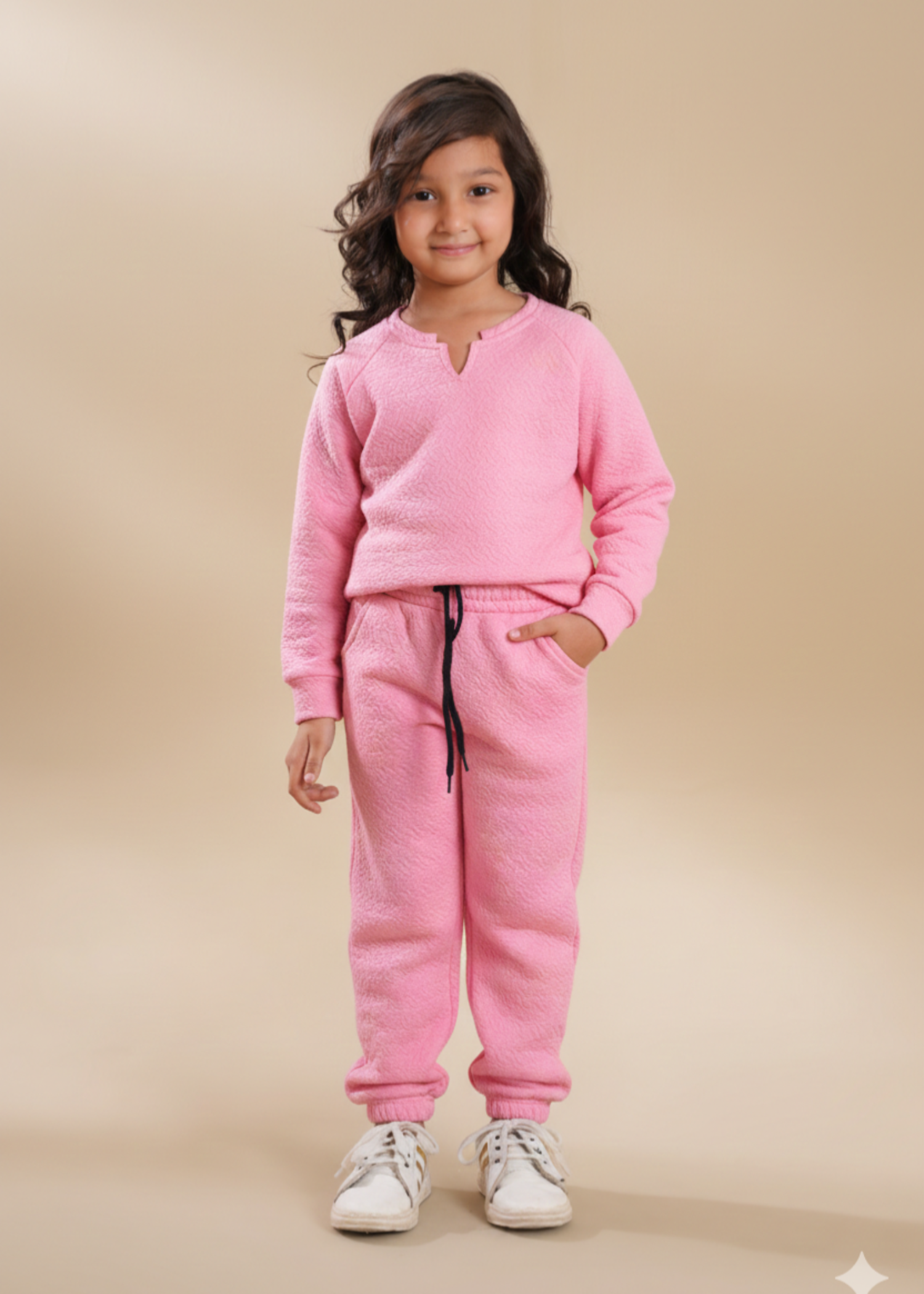 PINK-QUILTED-WINTER-SUIT-WITH-NECK-SLIT-COZY-2 Piece Lounge Set