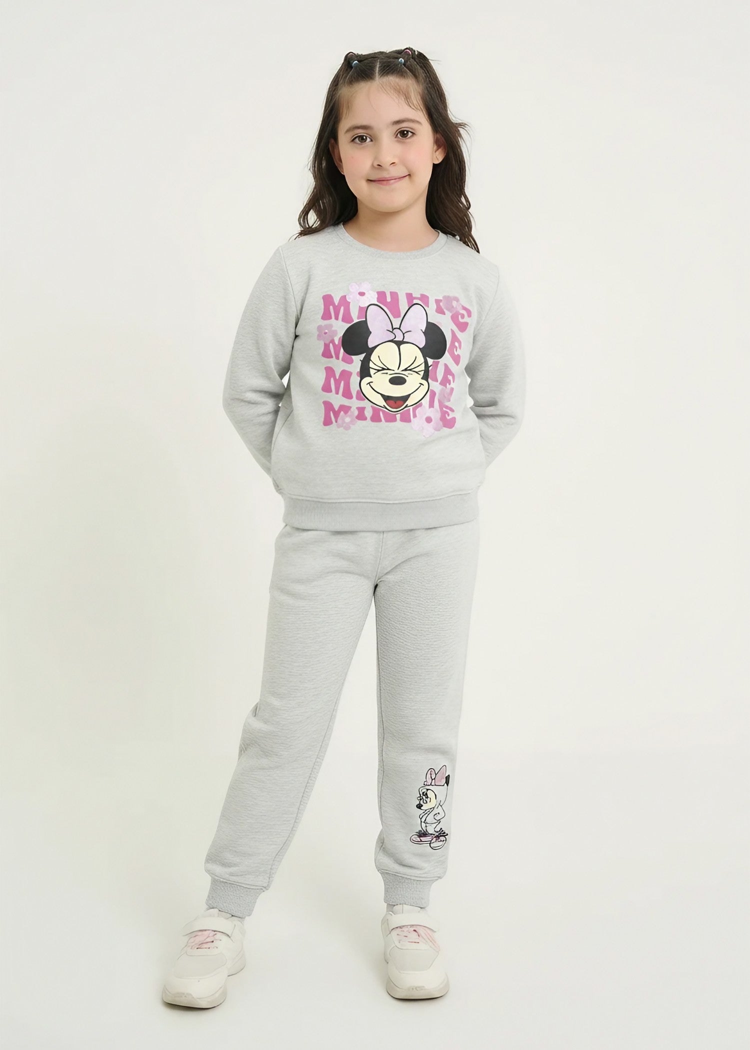 MINNIE-MOUSE-KIDS-TRACKSUIT-2 - Piece Cotton Fleece Sweatshirt Joggers Set Winter Wear