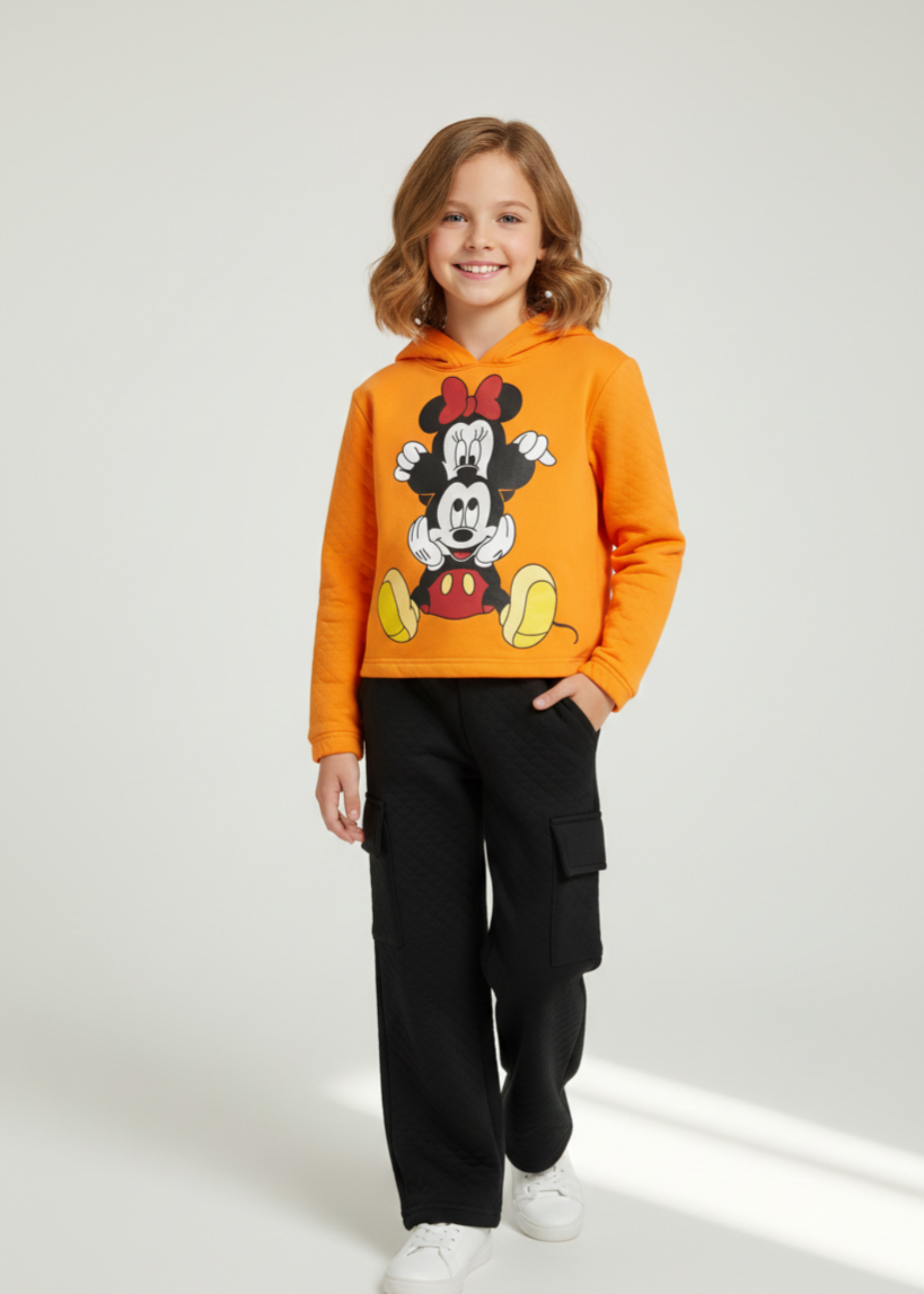KIDS-MICKEY-MINNIE-FLEECE-CO-ORD-SETS-ORANGE-BLACK