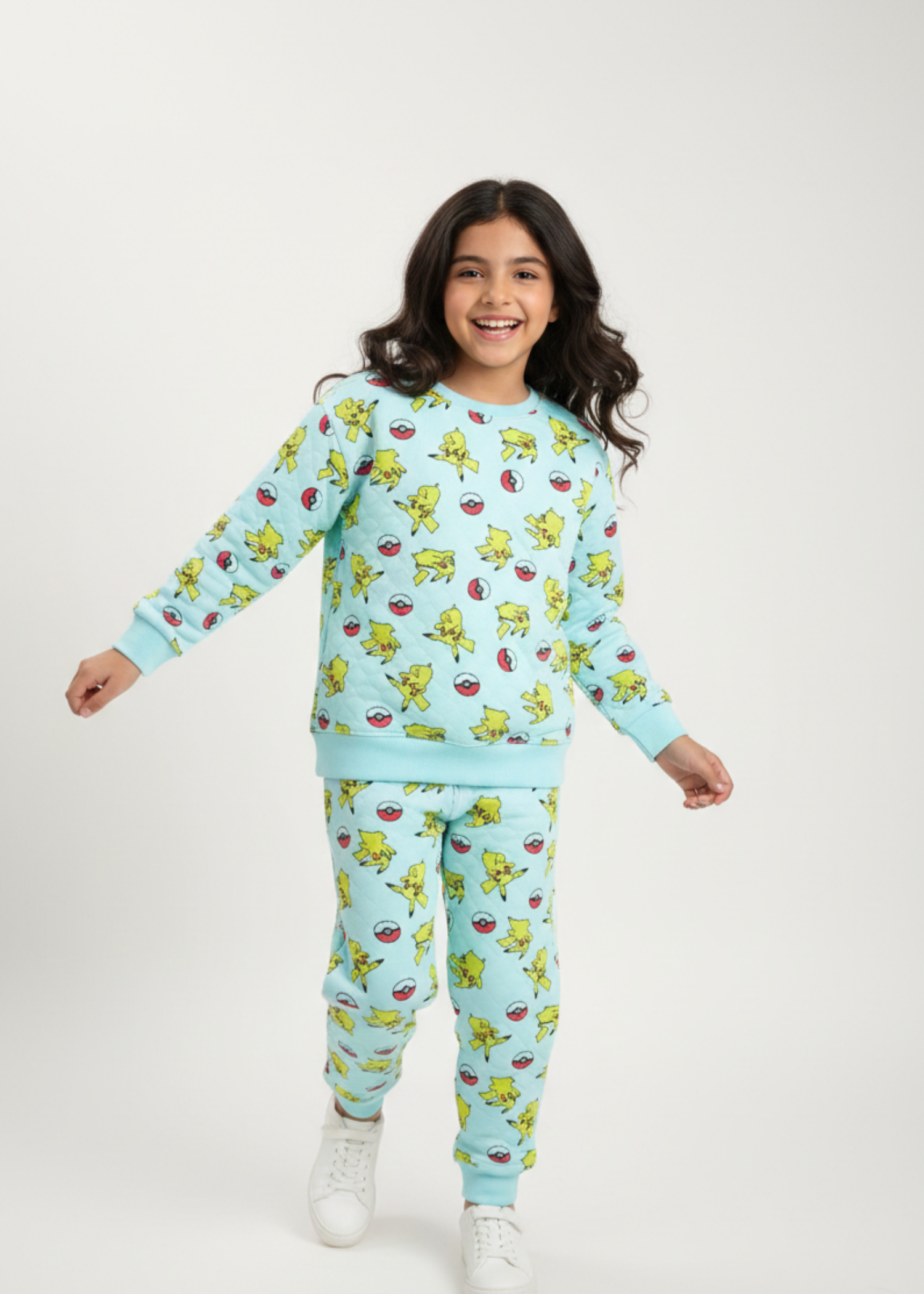 PIKACHU-PRINTED-KIDS-FLEECE-SUIT-WARM-WINTER-TRACKSUIT-FOR-GIRLS