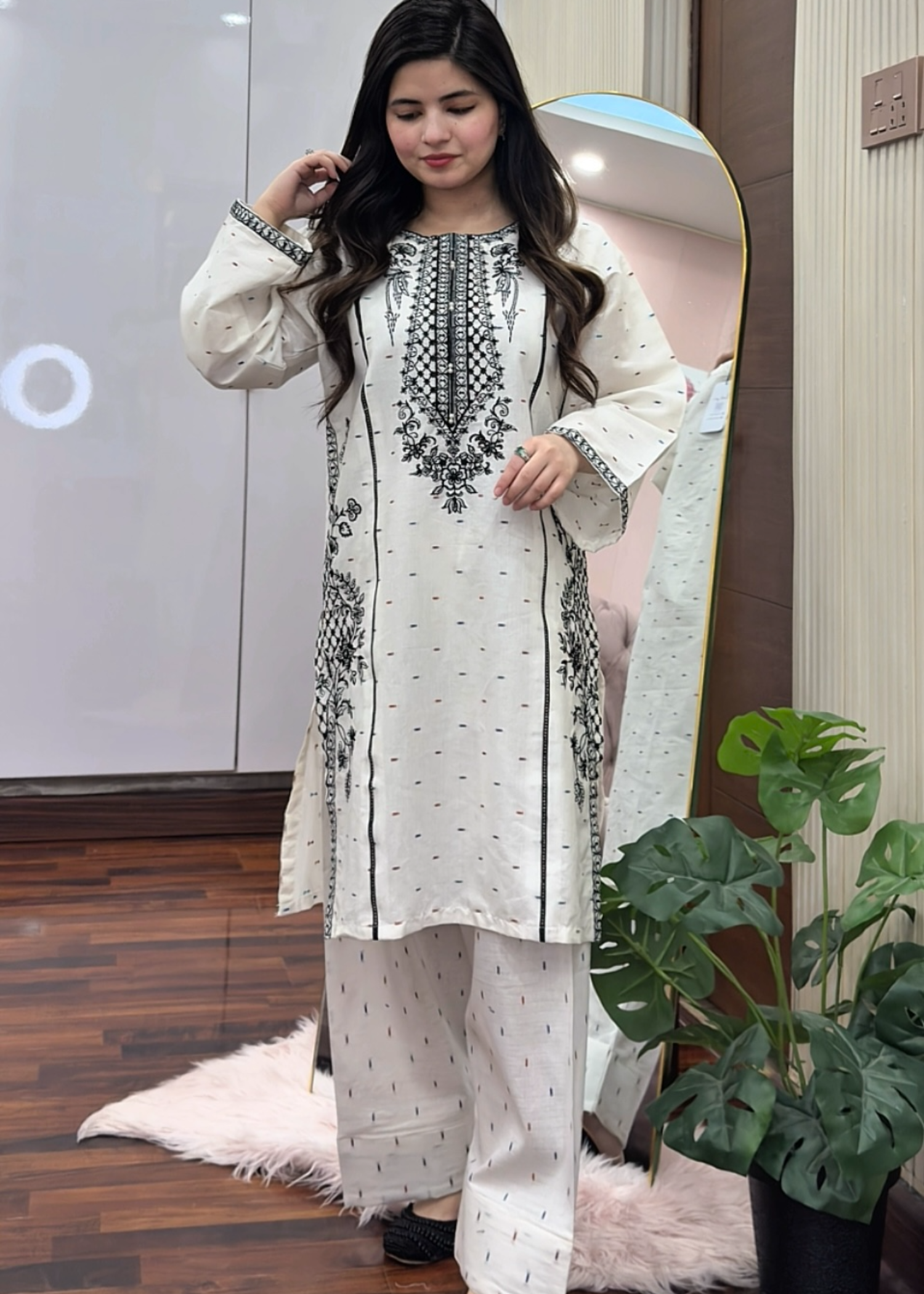 Tehzeeb Libas DOVE EMBROIDERED 2PC