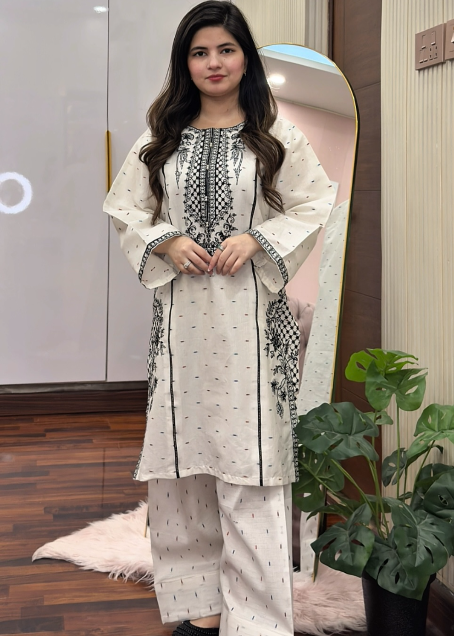 Tehzeeb Libas DOVE EMBROIDERED 2PC