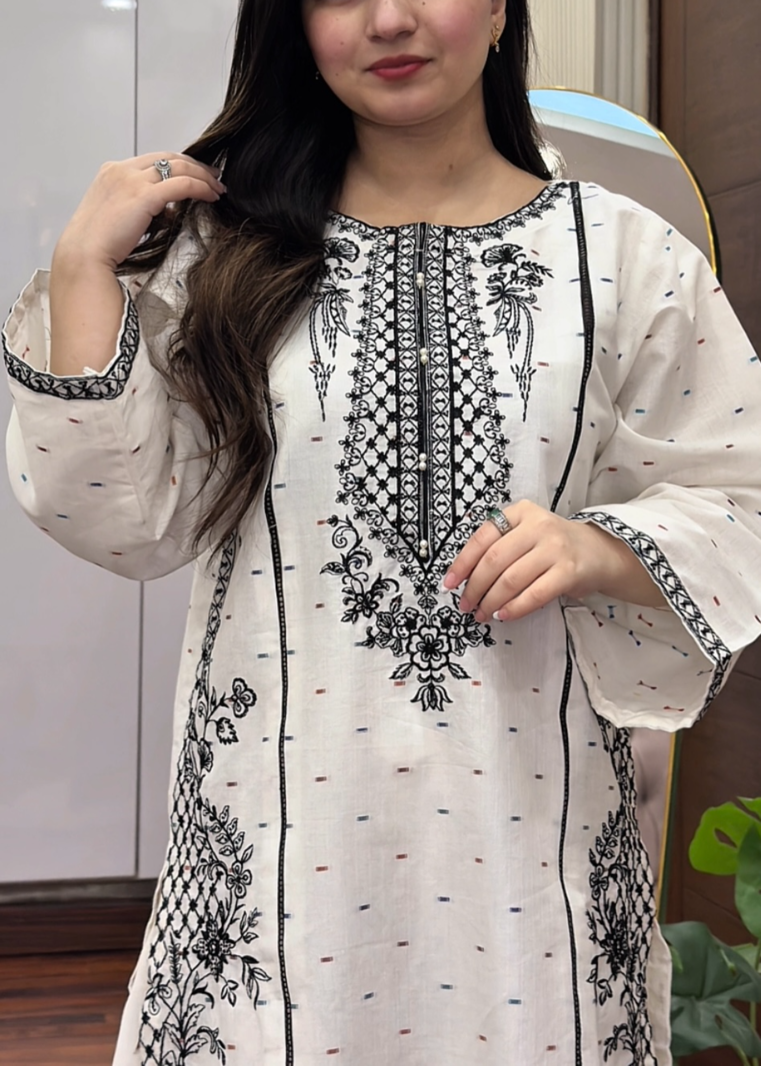 Tehzeeb Libas DOVE EMBROIDERED 2PC