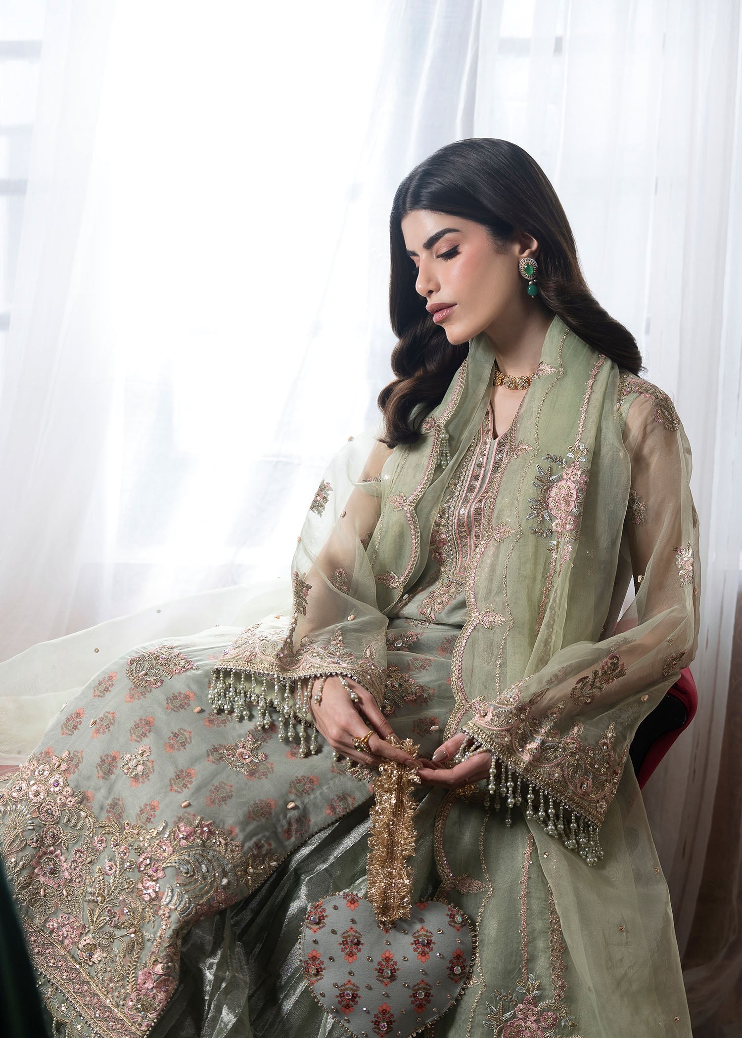 Rang-e-Haya Aster (Mint Green)