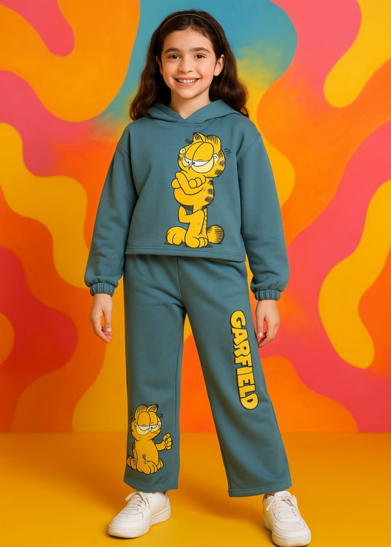 GARFIELD-FLEECE-TRACKSUIT-SHORT-BODY-HOODIE-WIDE-LEG-TROUSER