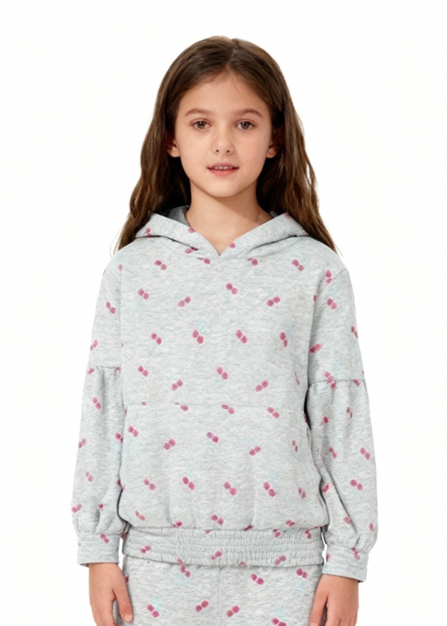 KIDS-CHERRY-PRINT-TRACKSUIT-JOGGER-SET-100 Cotton Fleece