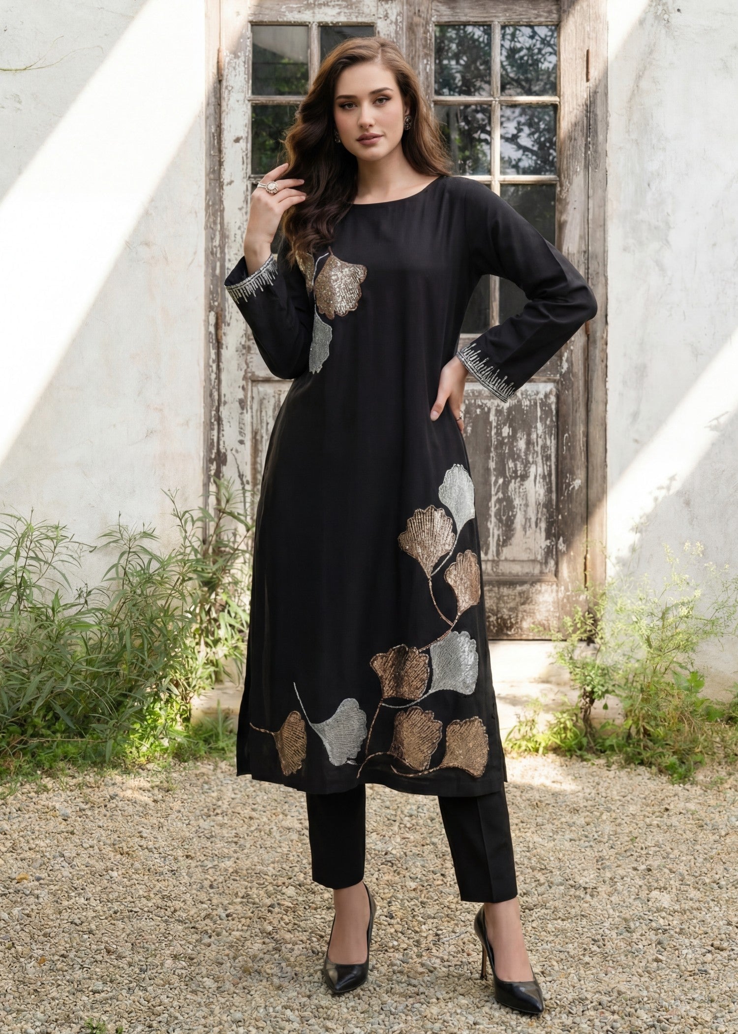 Sahibas By Mirza Elegant Black