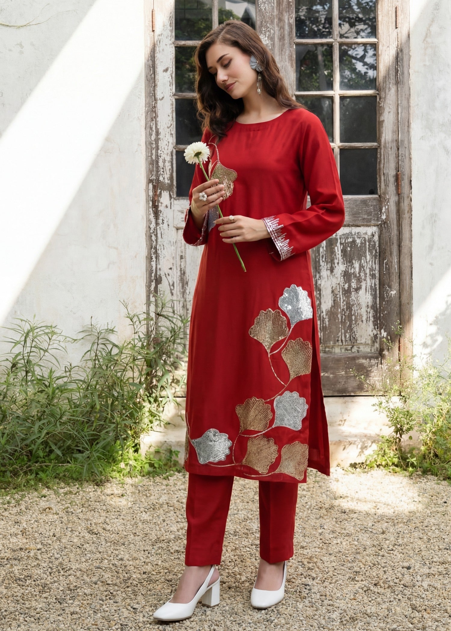 Sahibas By Mirza Elegant Maroon
