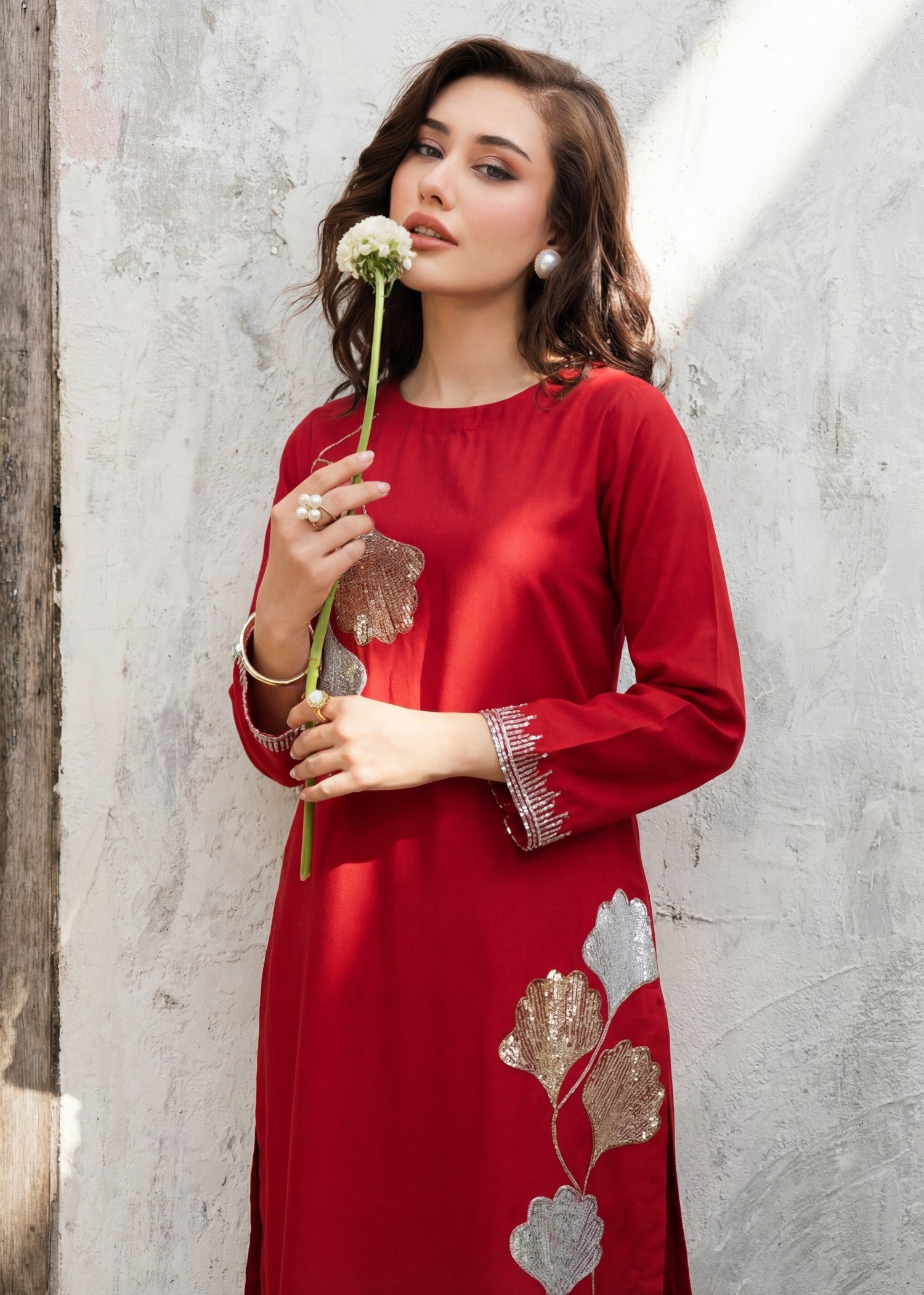 Sahibas By Mirza Elegant Maroon