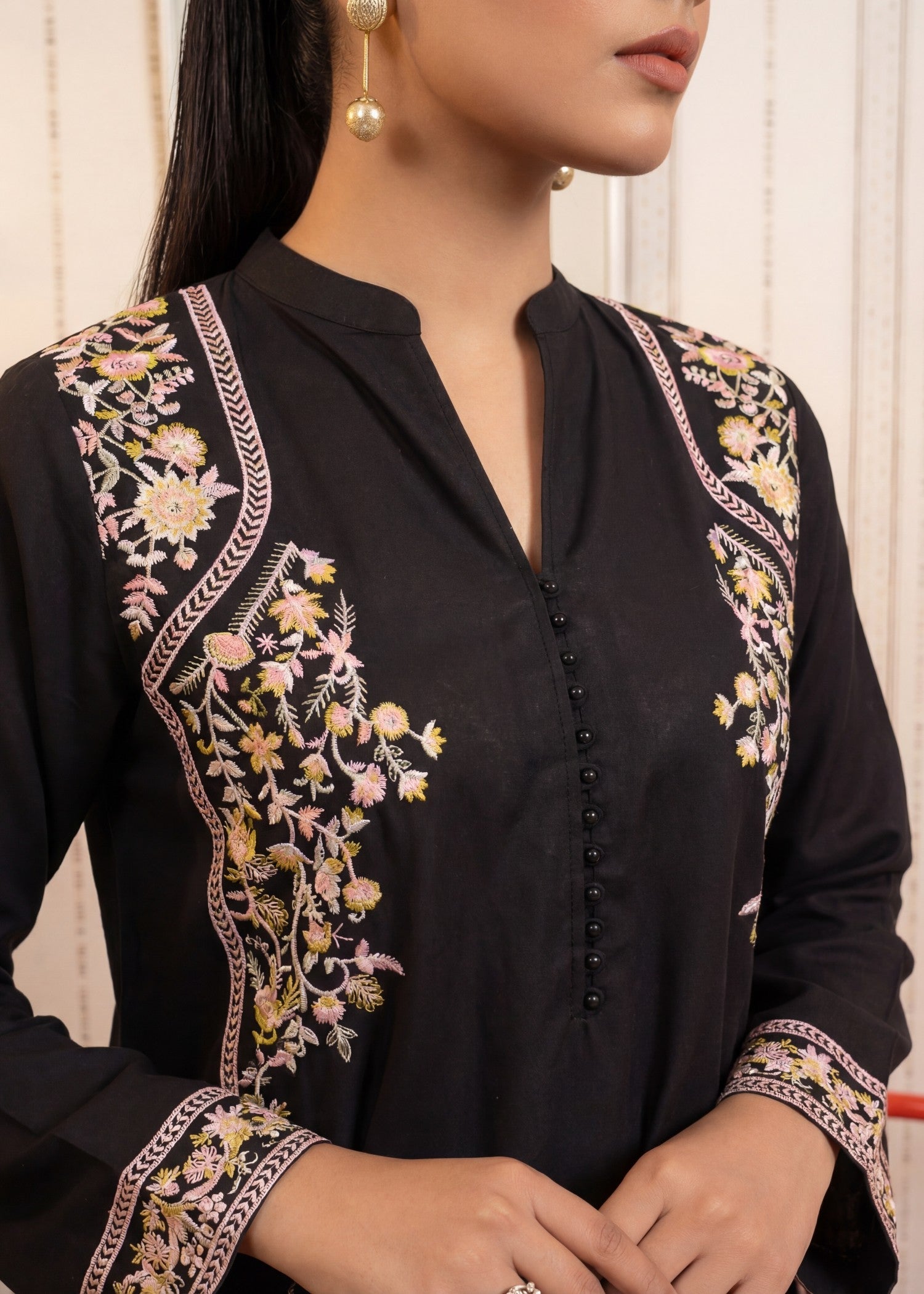 Lawn Kurta Set in Black