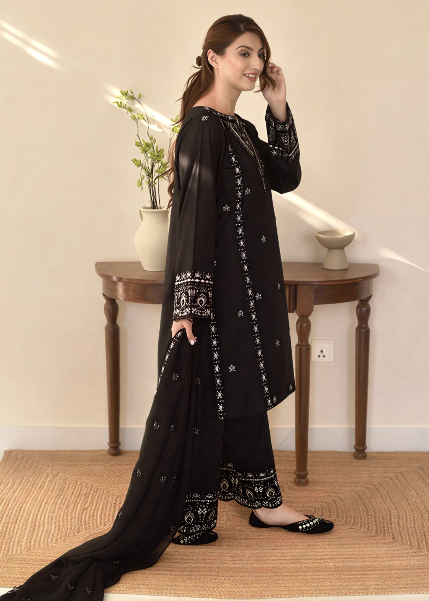 Tehzeeb Libas BAREEN EMBROIDERED 3PC