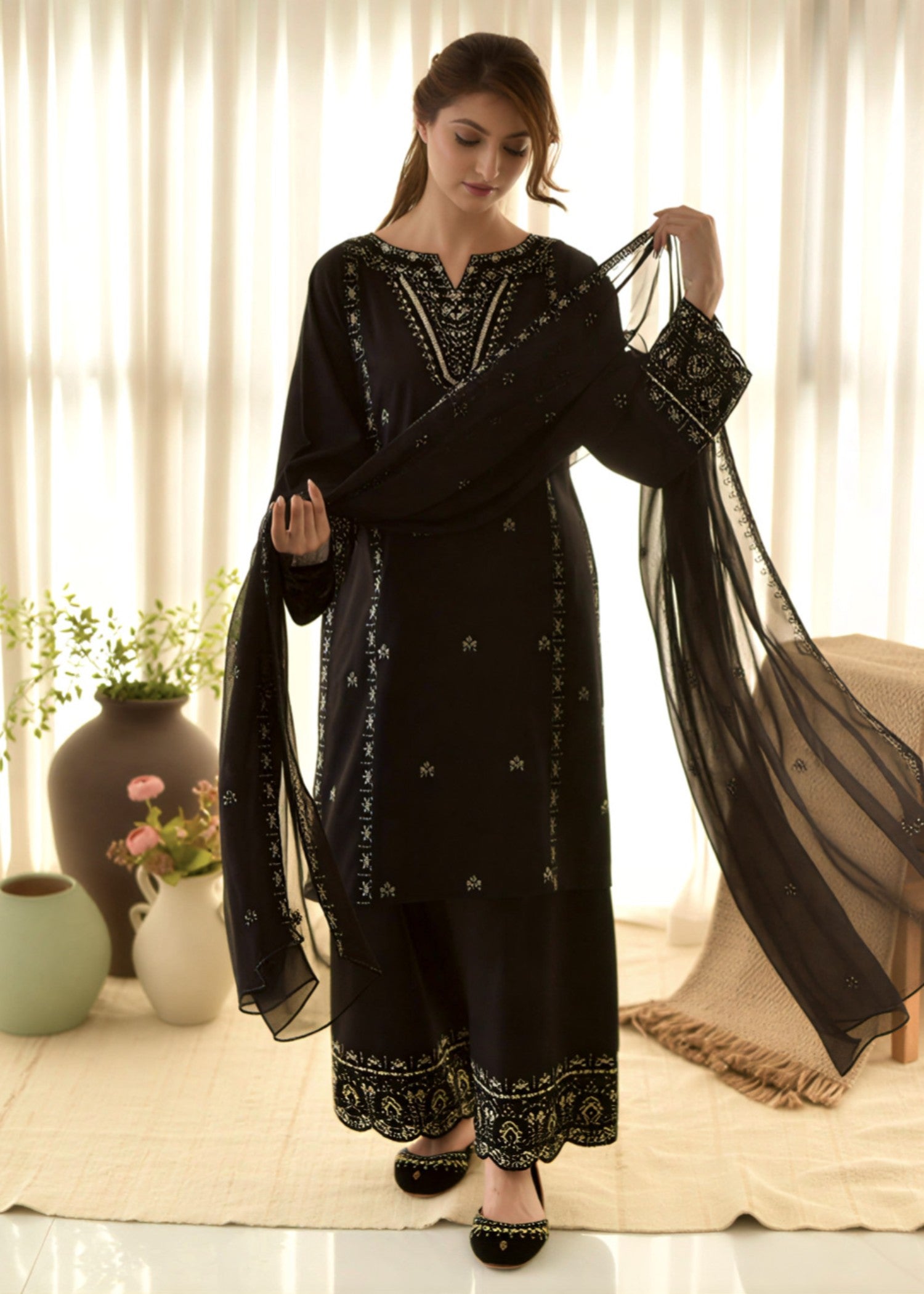 Tehzeeb Libas BAREEN EMBROIDERED 3PC