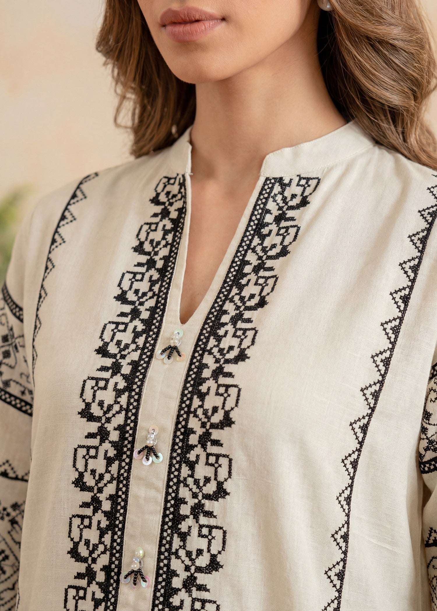 Lawn Kurta Set in Ivory