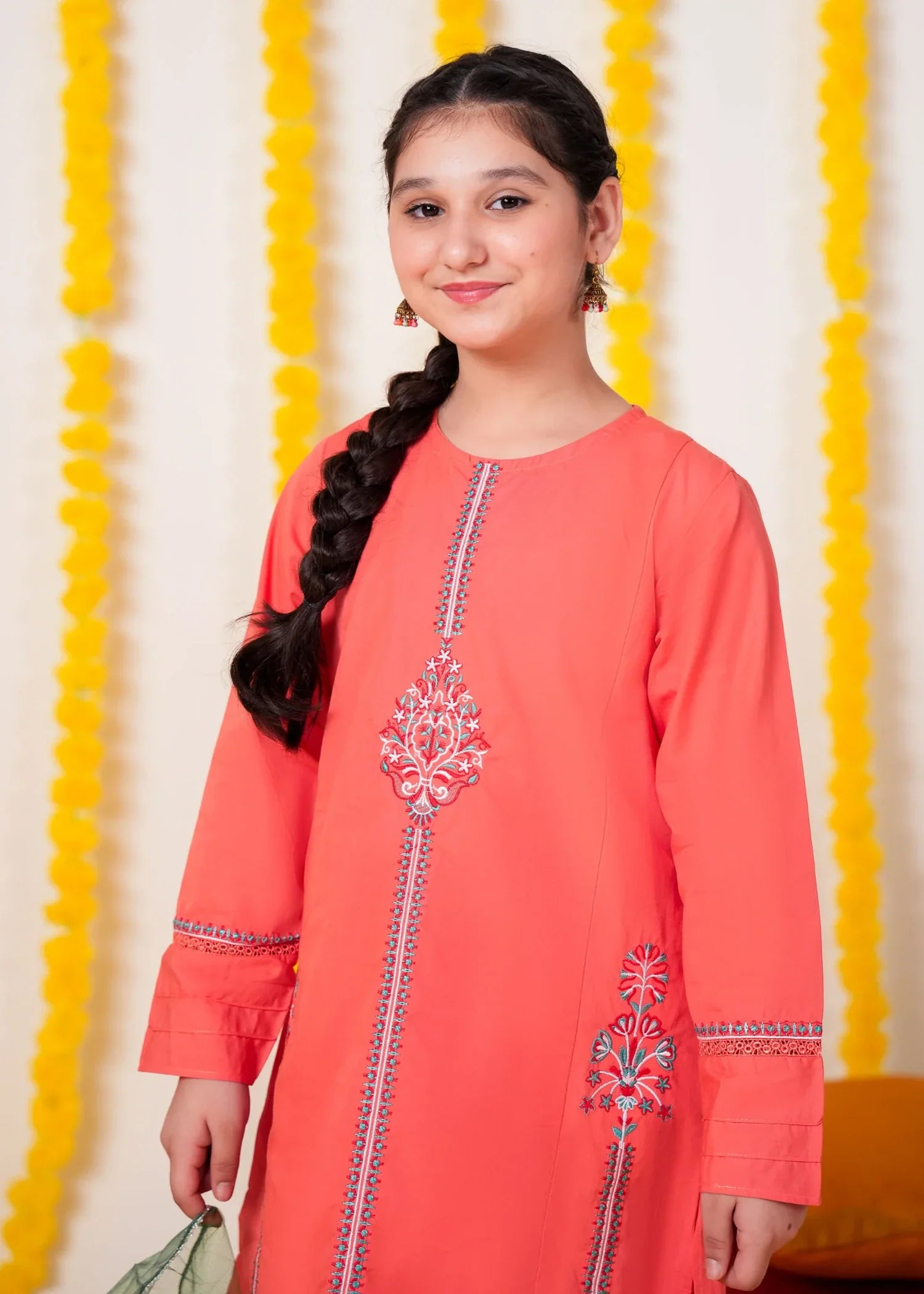 CHANDNI-COTTON-3 - Pcs Suit Multihead Embroidery With Net Dopata