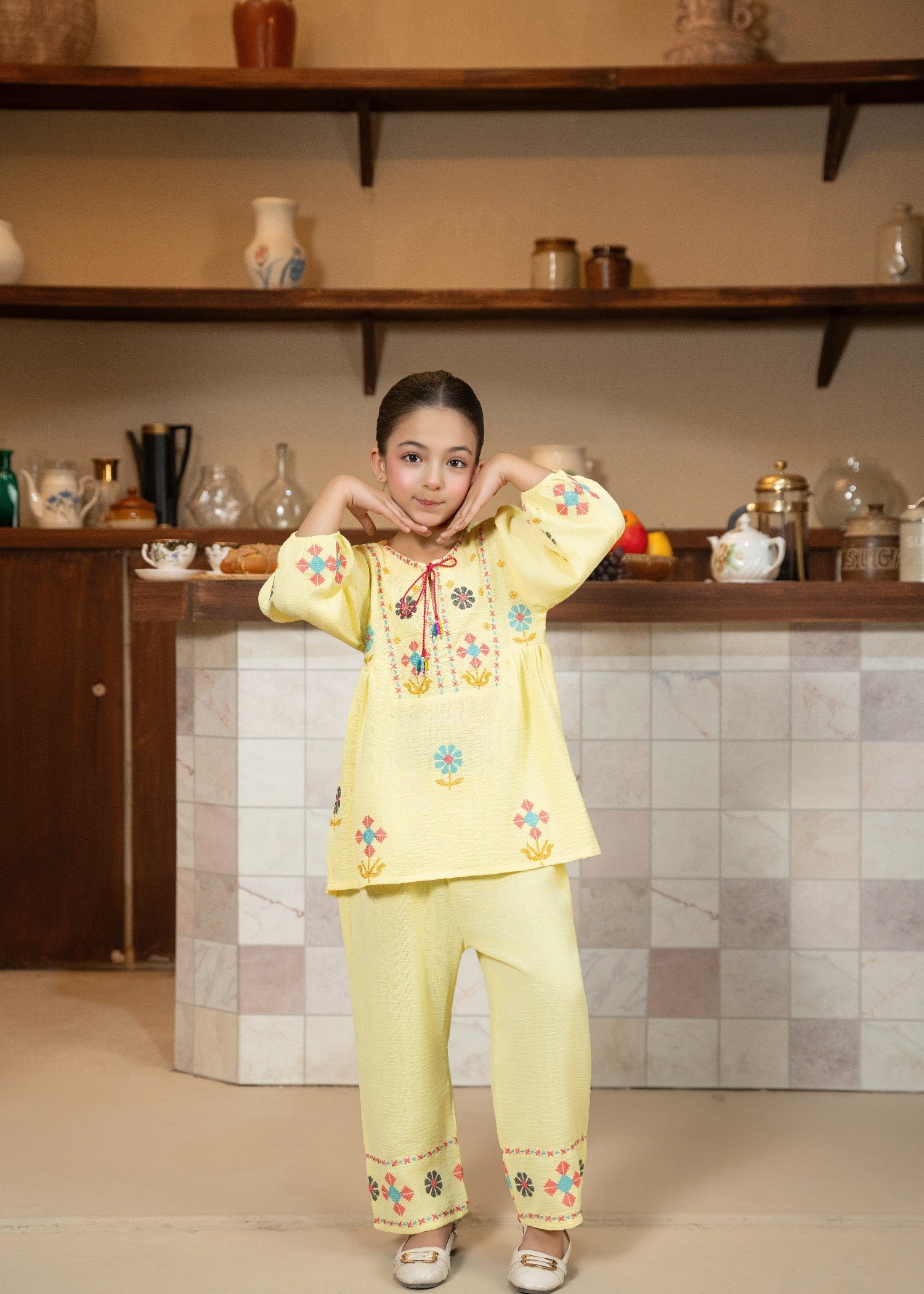 PASTEL-YELLOW-EMBROIDERED-KURTA-PANT-SET-FOR-GIRLS