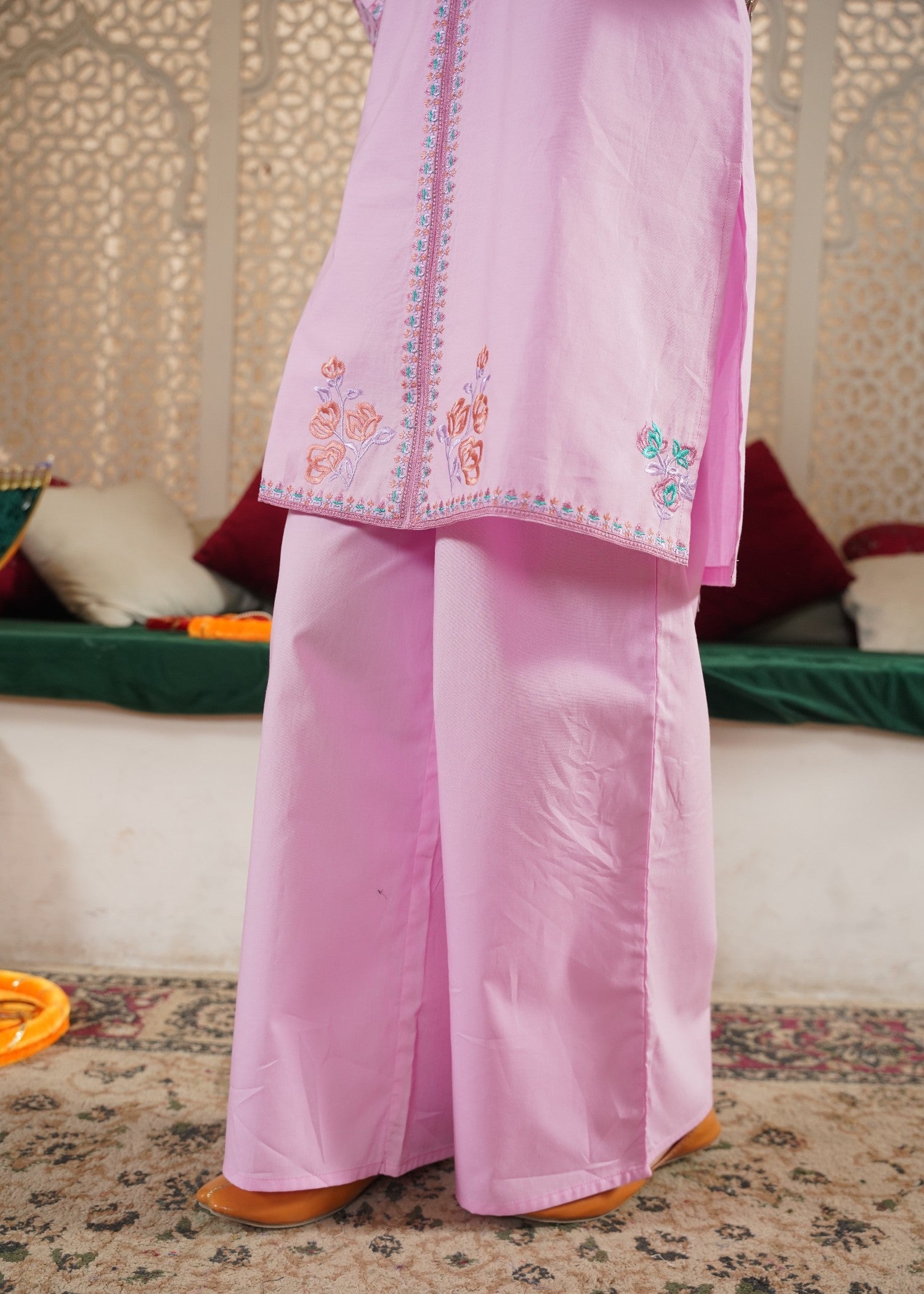 GIRLS-AMETHYST-MEADOW-MULTI-THREAD-EMBROIDERED-3 - Piece Festive Set