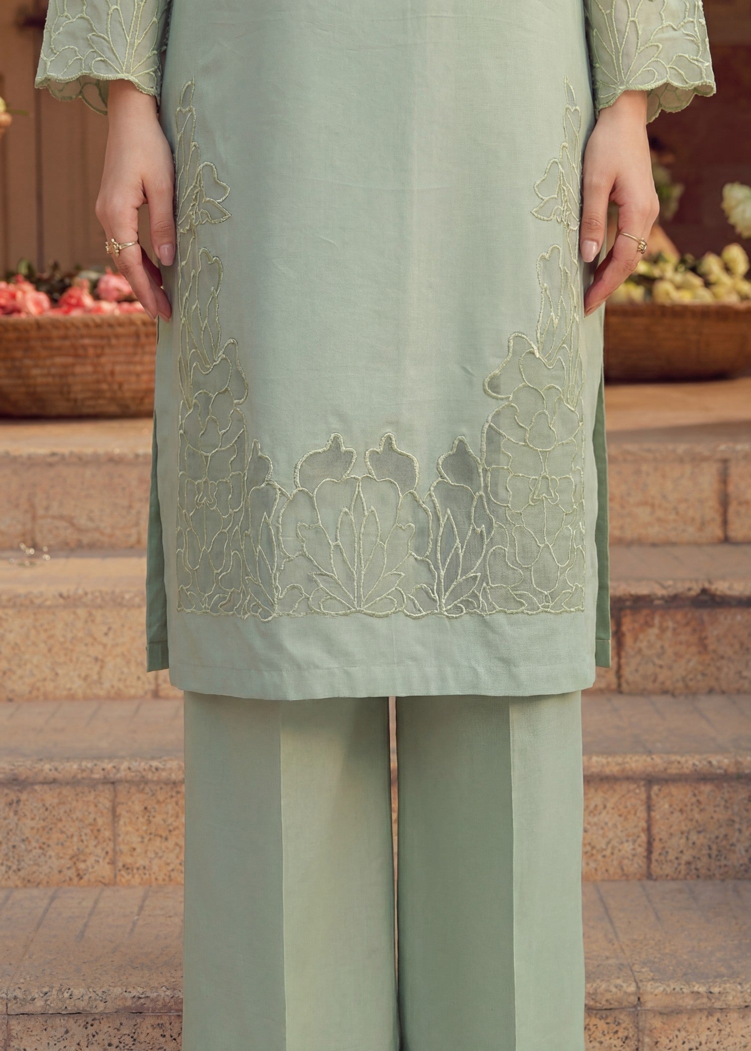 Lawn Kurta Set in Pistachio green