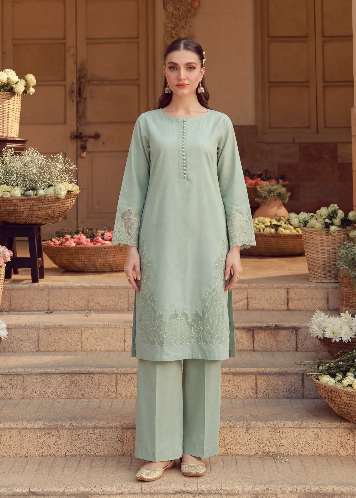Lawn Kurta Set in Pistachio green