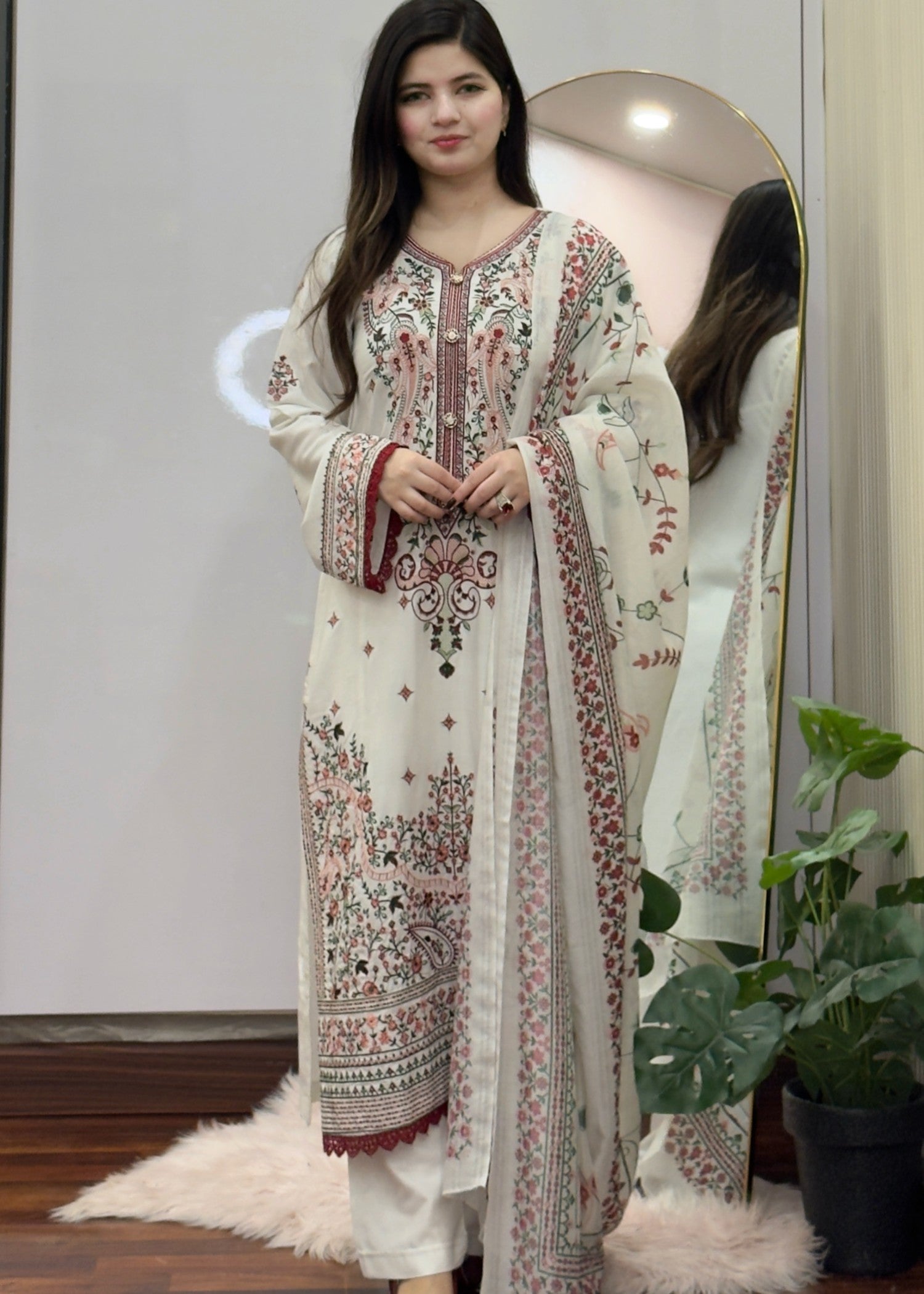 Tehzeeb Libas RASHK EMBROIDERED 3PC