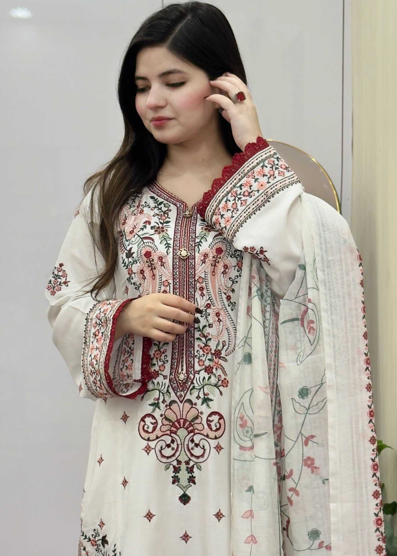 Tehzeeb Libas RASHK EMBROIDERED 3PC