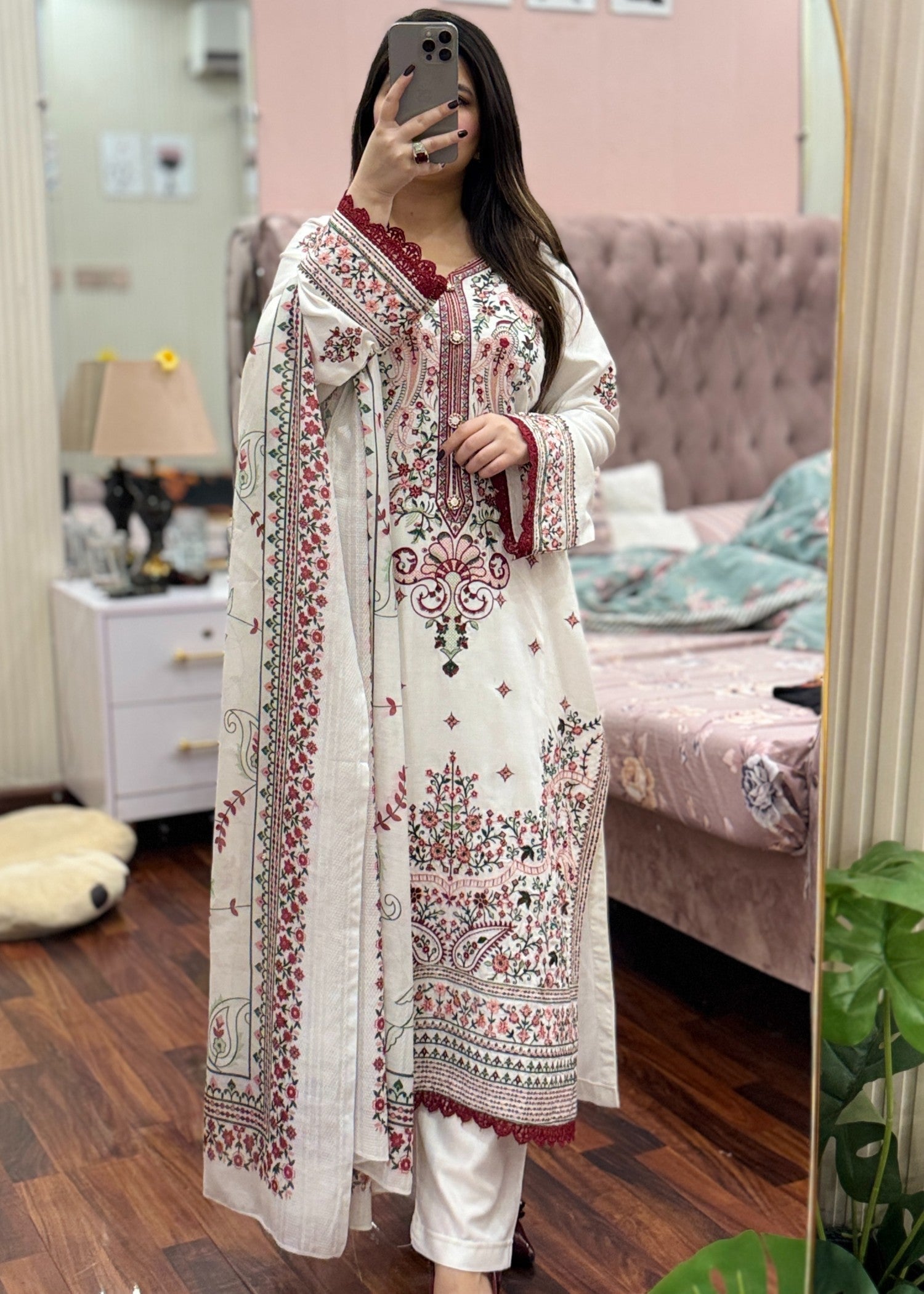 Tehzeeb Libas RASHK EMBROIDERED 3PC