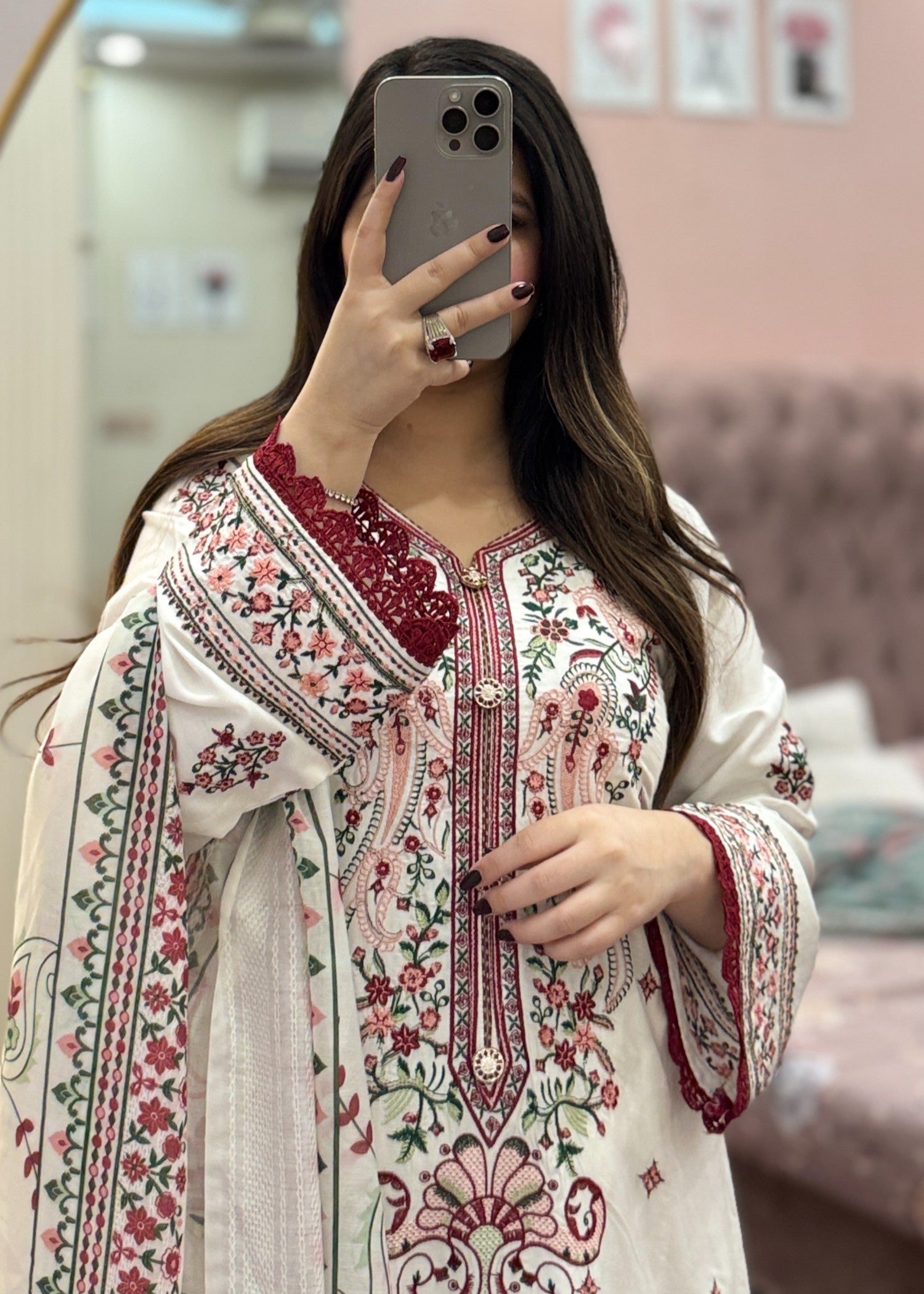 Tehzeeb Libas RASHK EMBROIDERED 3PC